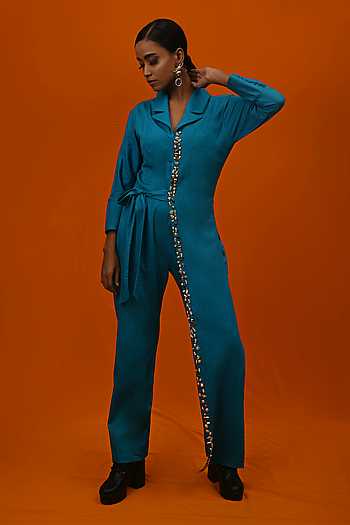 Buy XOXO Apurva Blue Cotton Satin Wrap 