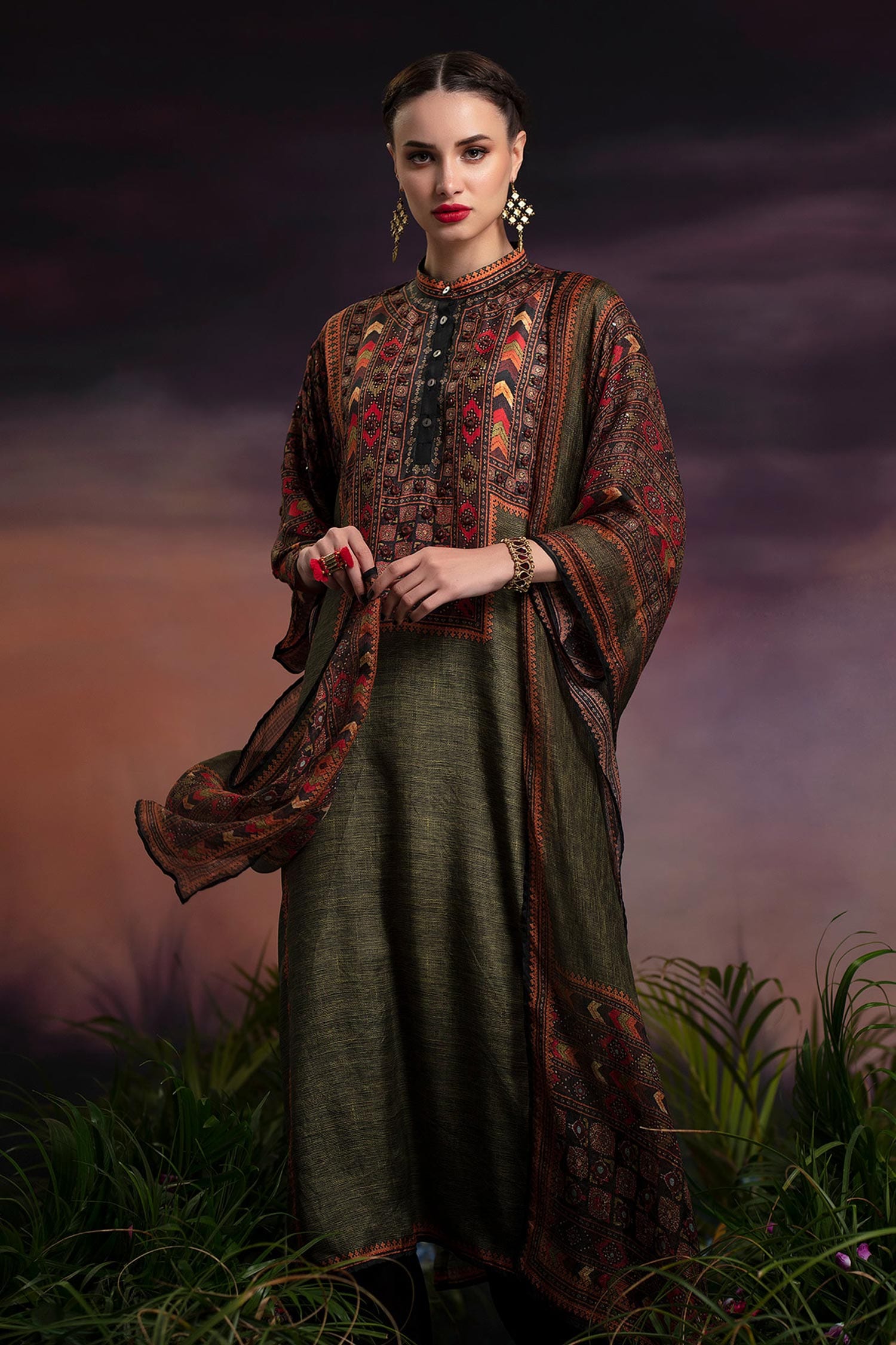 Buy Green Silk Tunic For Women by Rajdeep Ranawat Online at Aza Fashions.