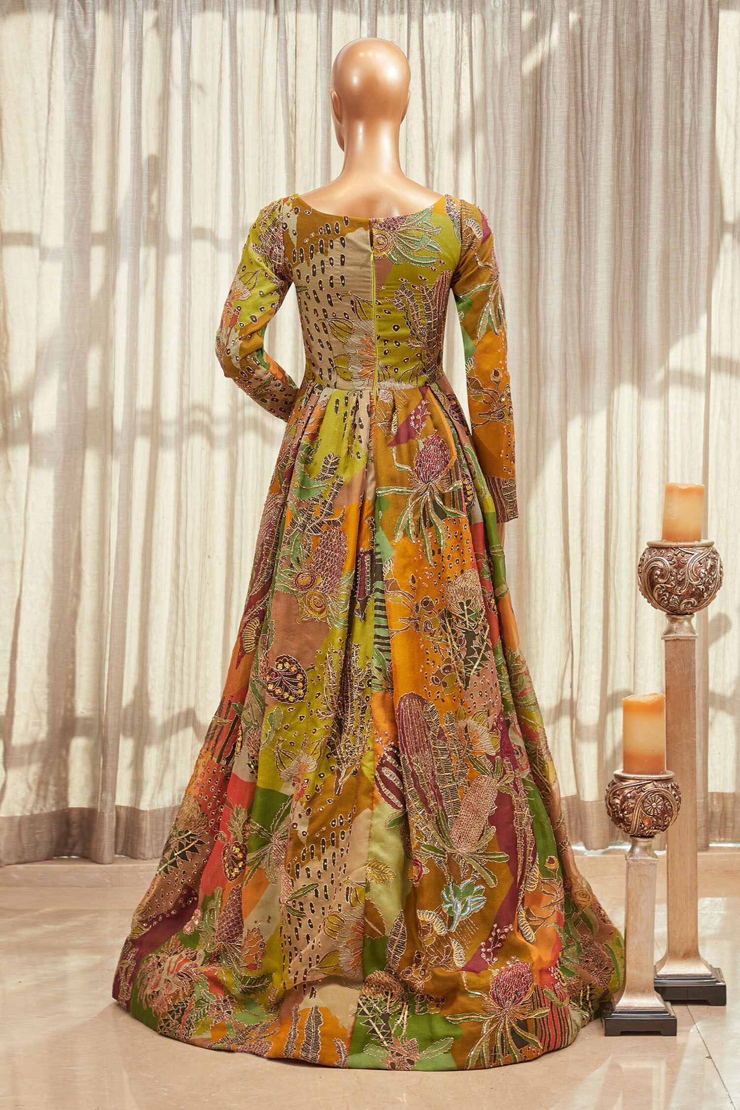 Buy Printed Anarkali Gown by Aisha Rao at Aza Fashions