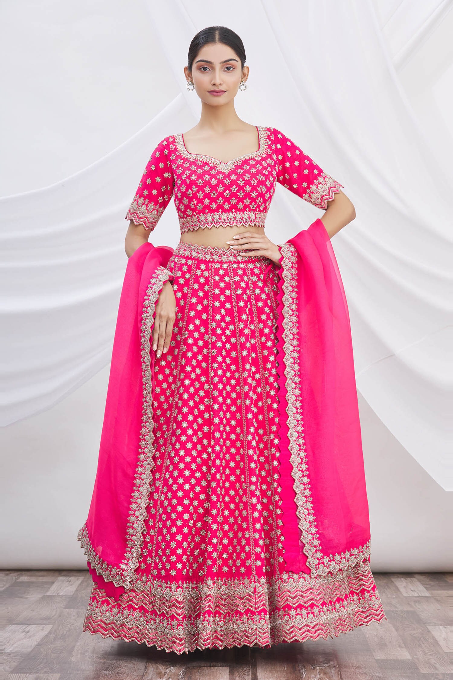 Buy Anushree Reddy Pink Embroidered Lehenga Set Online Aza Fashions 0833