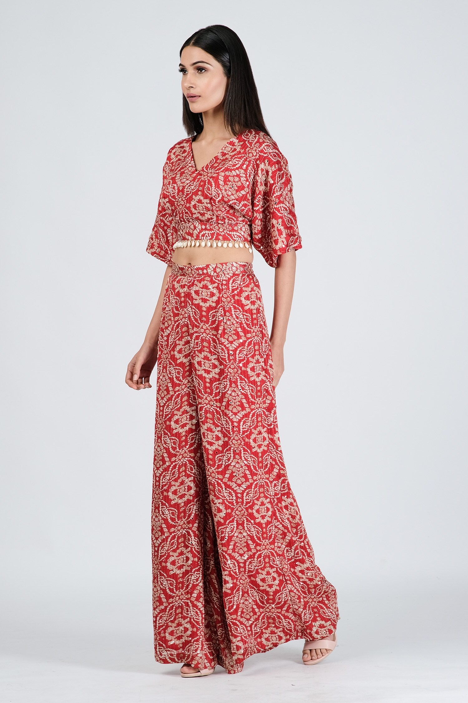 Silk Crop Top with Flared Palazzo pants – Pyari Bitiya