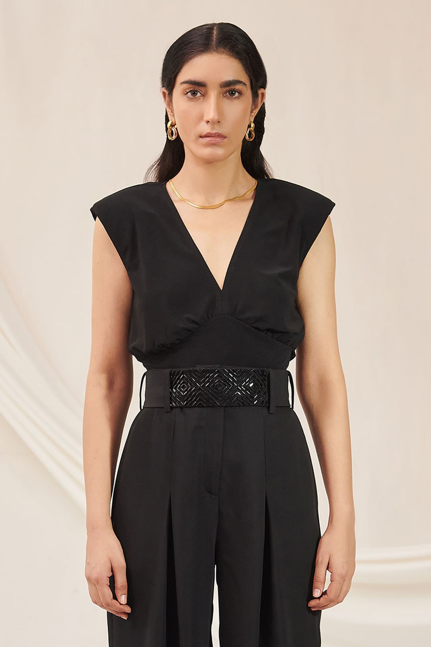 Buy 431-88 by Shweta Kapur Black Basic Lycra Top Online | Aza Fashions