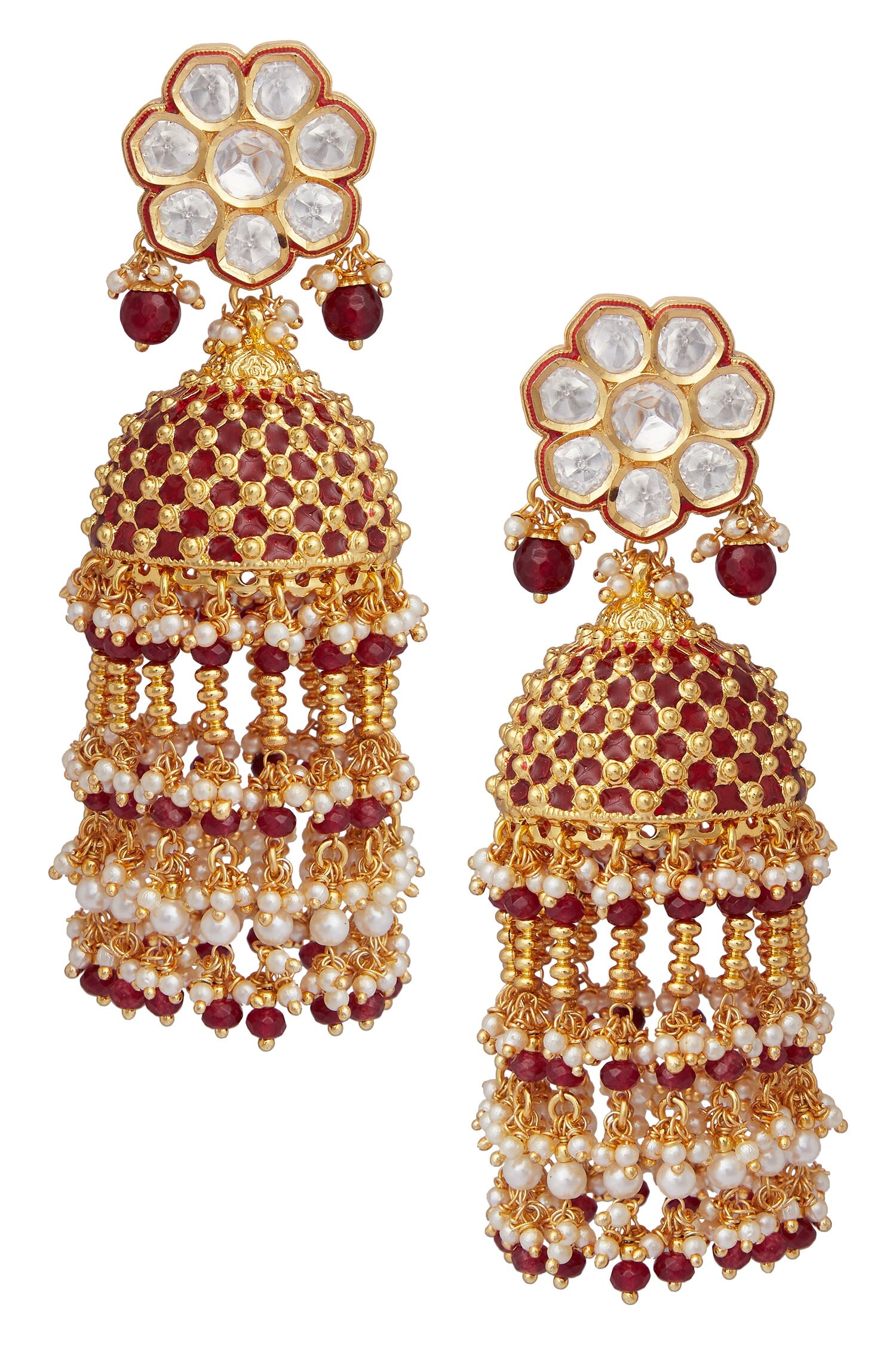buy-gold-plated-meenakari-jhumkas-by-hema-khasturi-online-at-aza-fashions