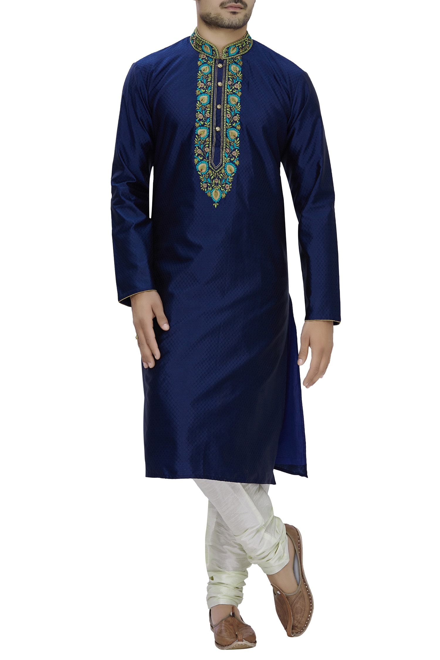 Buy Arihant Rai Sinha Blue Raw Silk Kurta Set Online | Aza Fashions