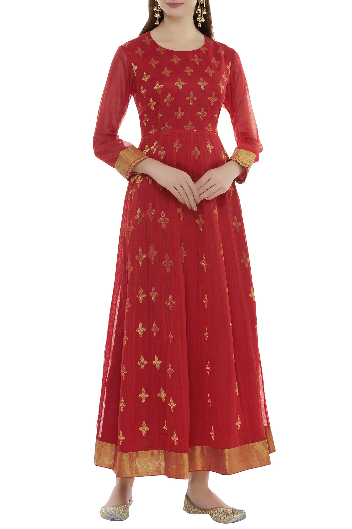 silk anarkali kurta
