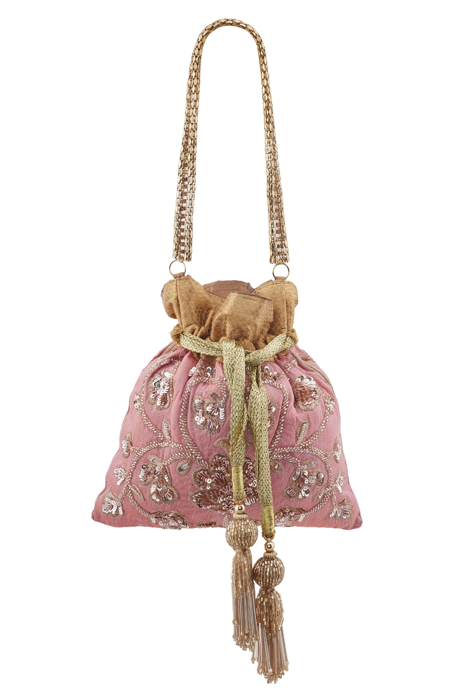 Buy Pink Embroidered Potli Bag by Aloha by PS Online at Aza Fashions.