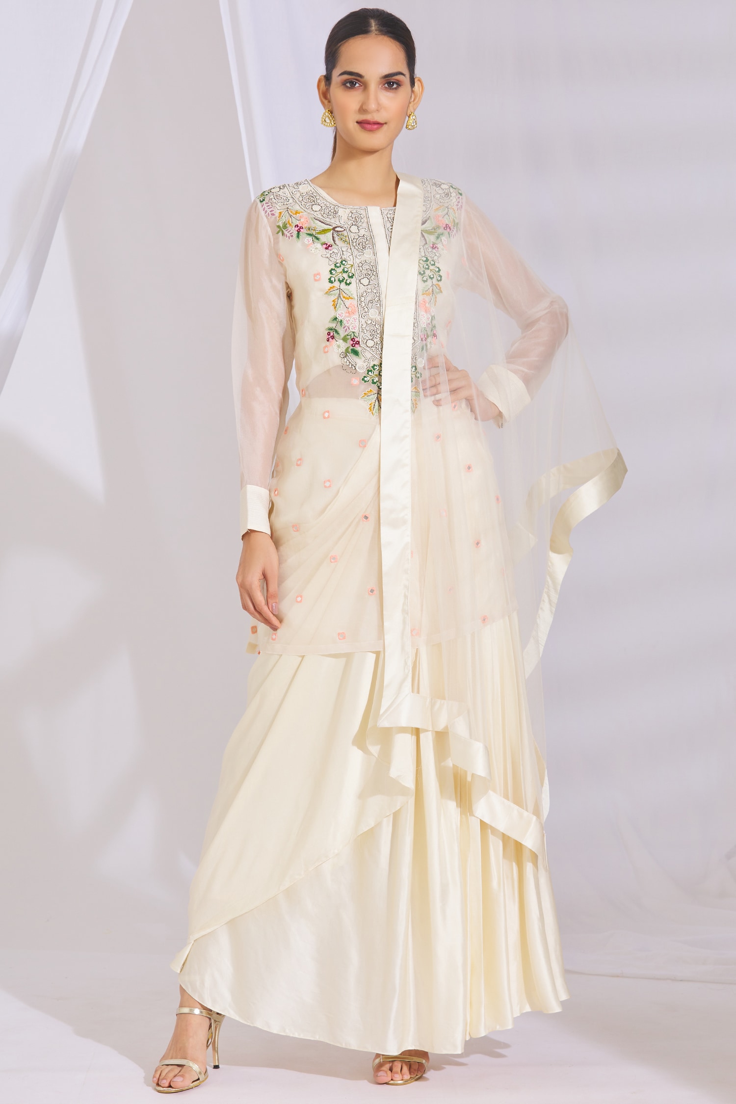 wedding long kurta with skirt