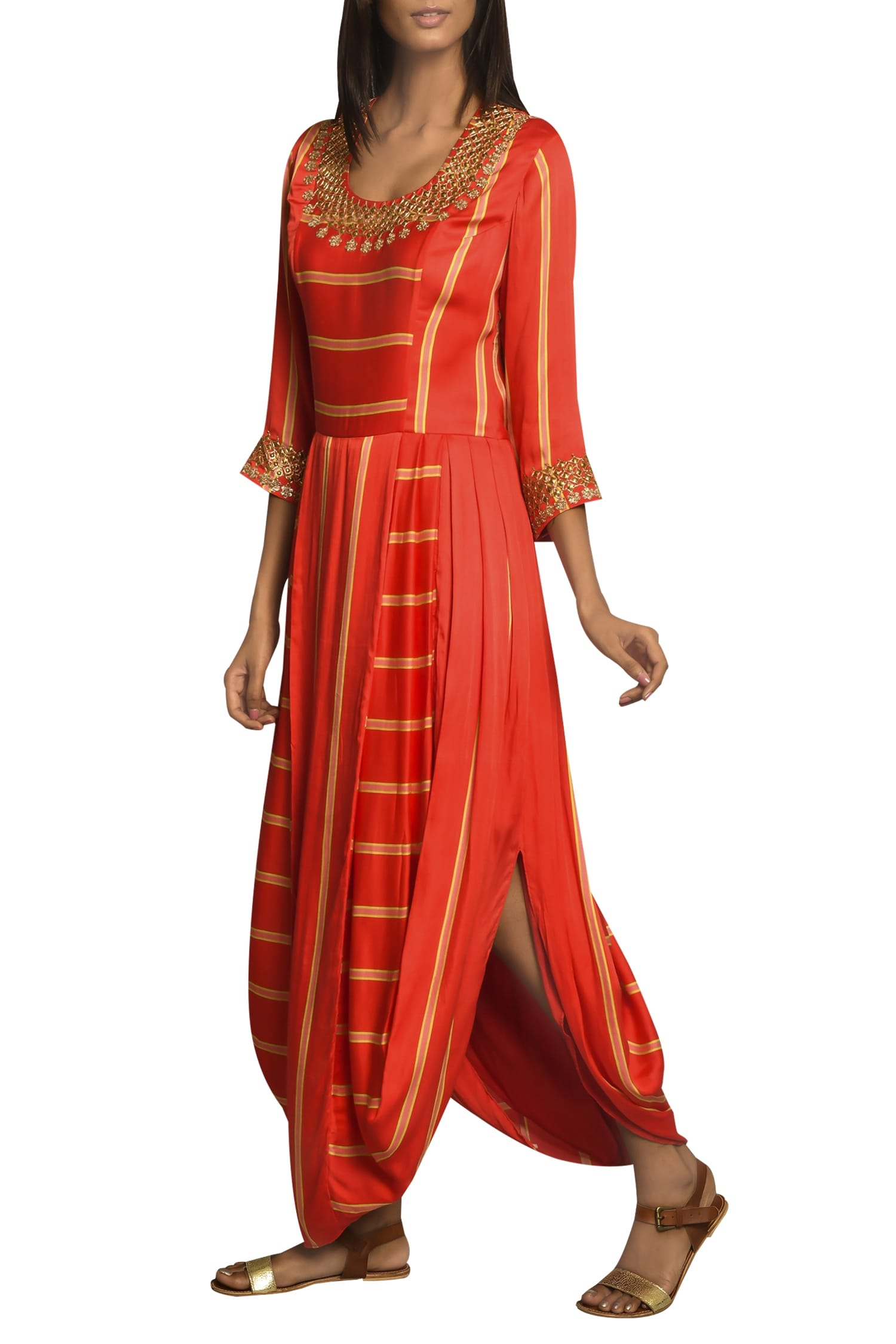 Buy Embroidered Dhoti Style Dress by Swati Vijaivargie at