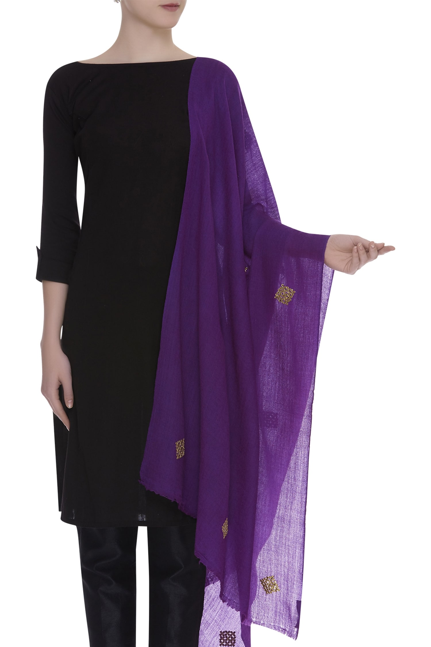 gota patti velvet shawl