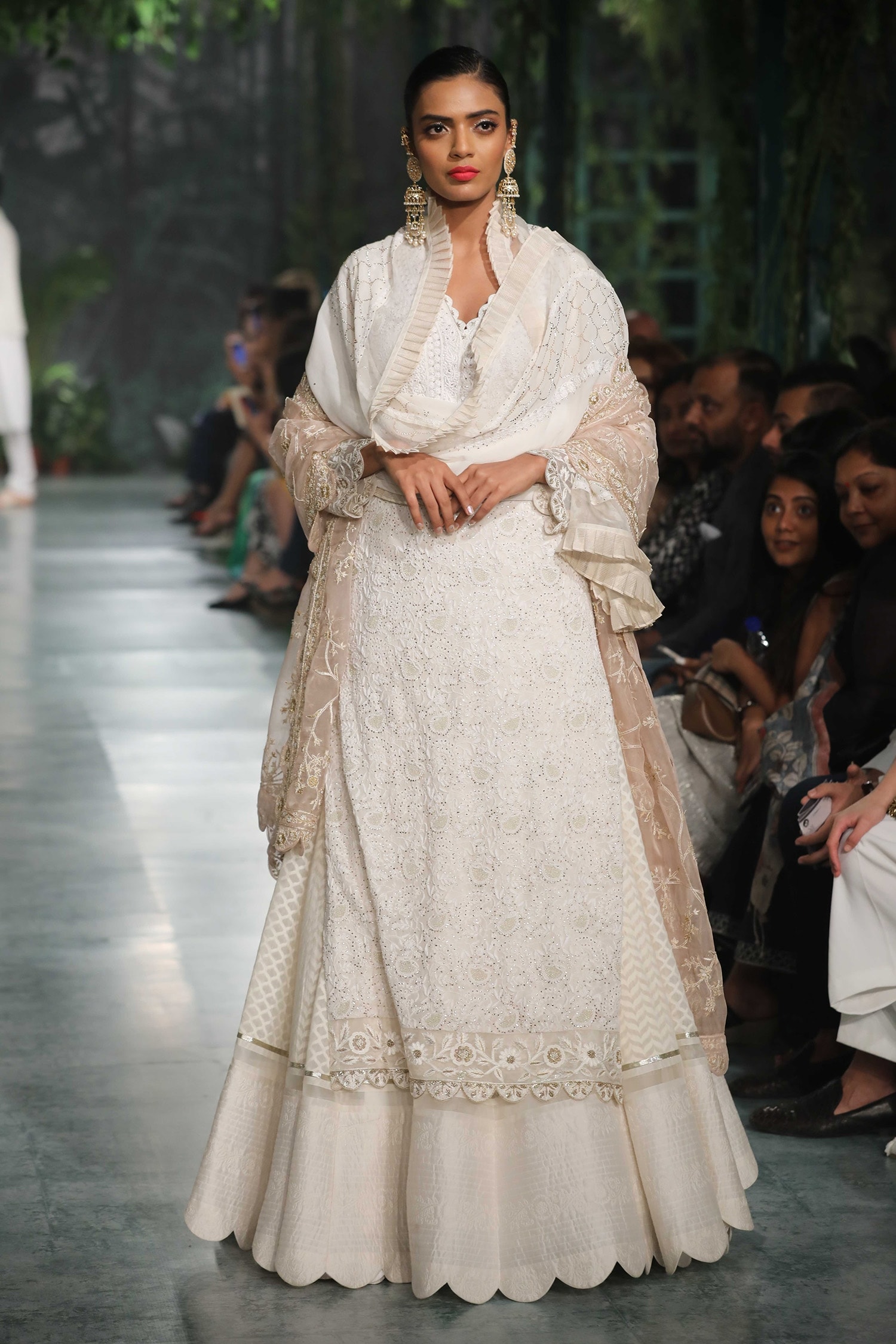 Buy Rahul Mishra White Chanderi Embroidered Lehenga Online | Aza Fashions