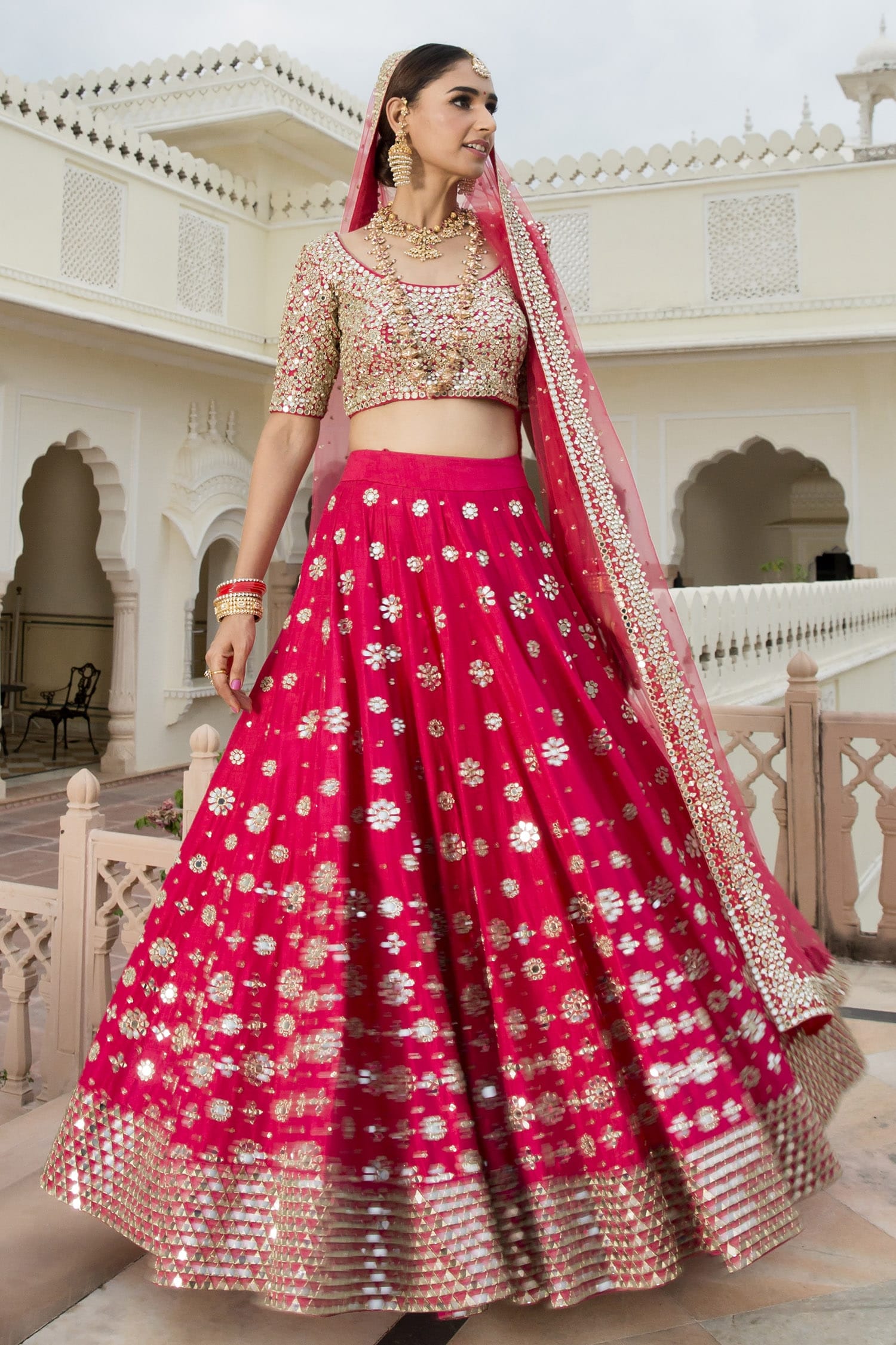 Buy Grey Lehenga And Blouse- Chanderi Embroidered Floral Bridal Set For  Women by Abhinav Mishra Online at Aza Fashions.