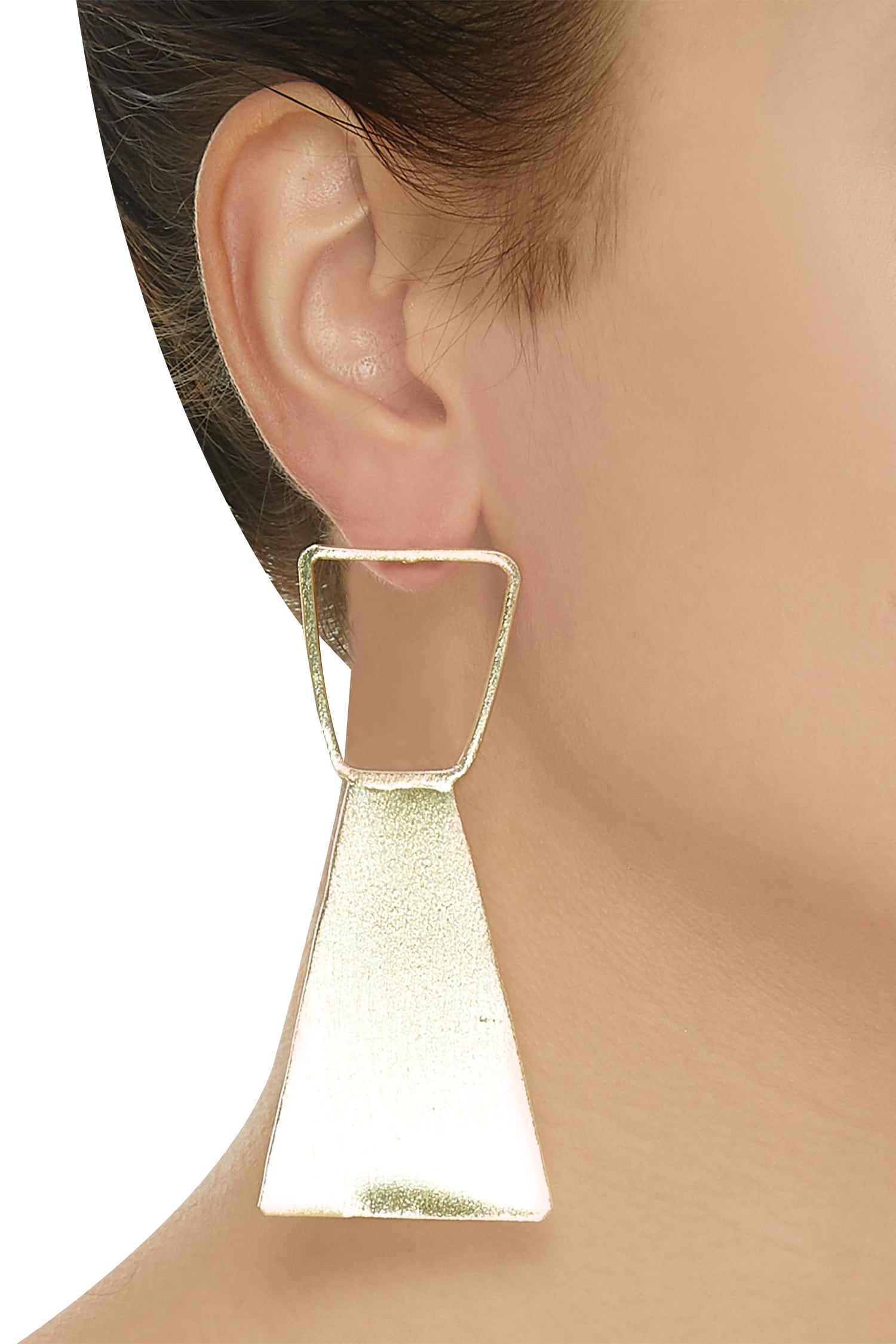 Buy Triangular snap closure earrings by Eurumme at Aza Fashions