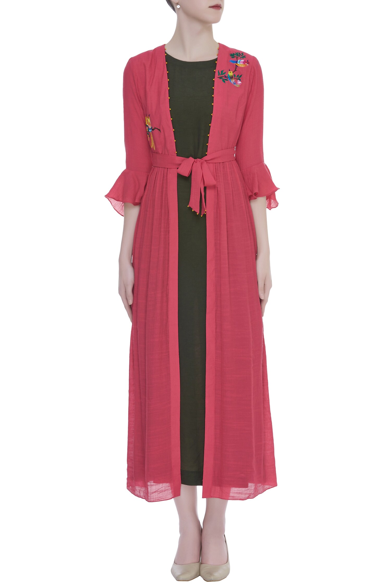 Buy Desert Shine by Sulochana Jangir Embroidered Jacket Kurta Set