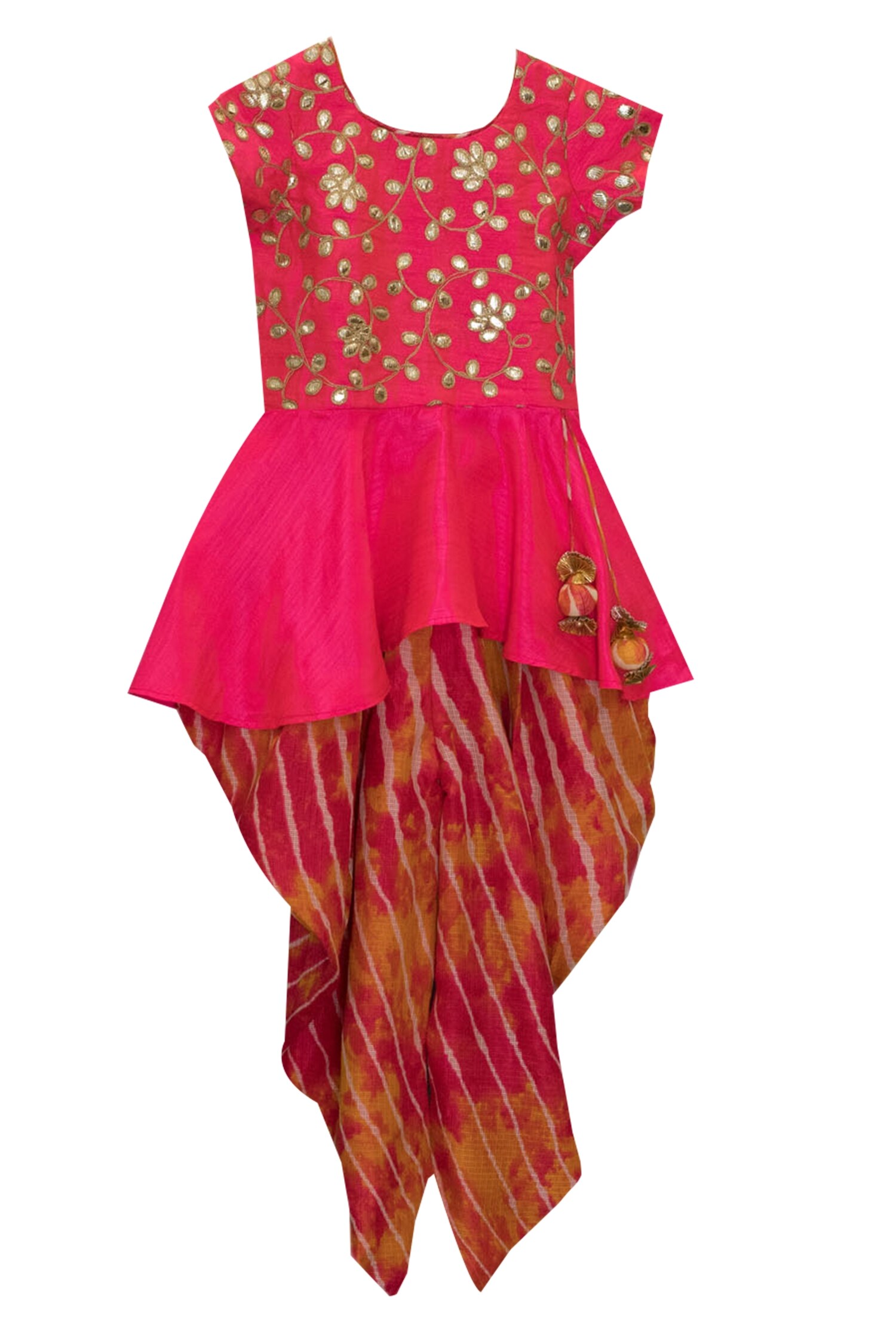 dhoti pants with peplum top