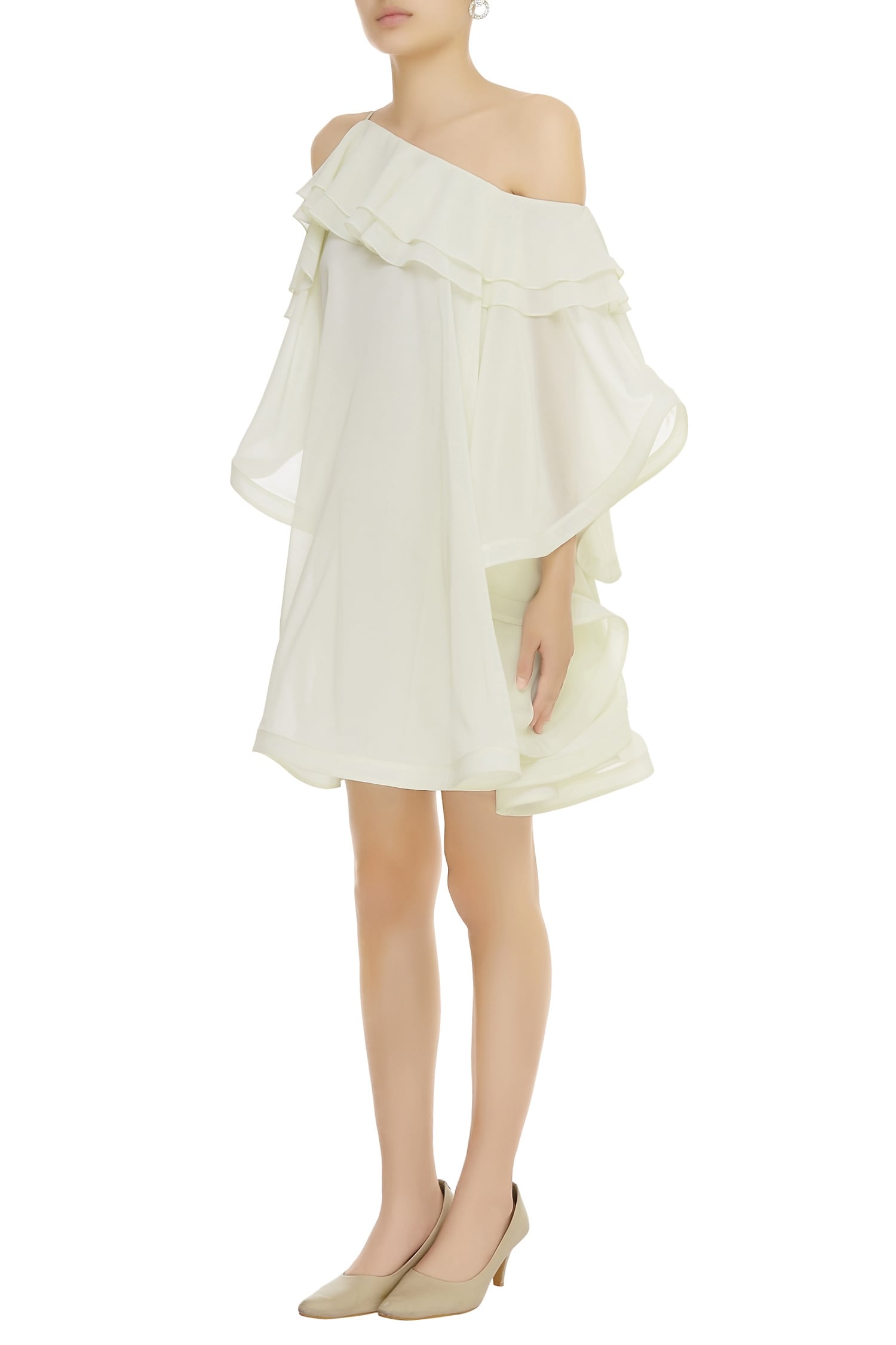 White Dress - Ruffled Mini Dress - Chiffon Tiered Dress - Lulus