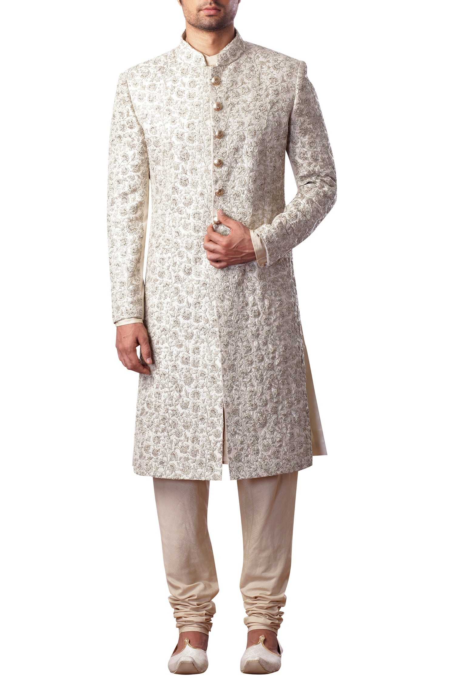 Buy Embroidered sherwani set by Kommal Sood - Men at Aza Fashions