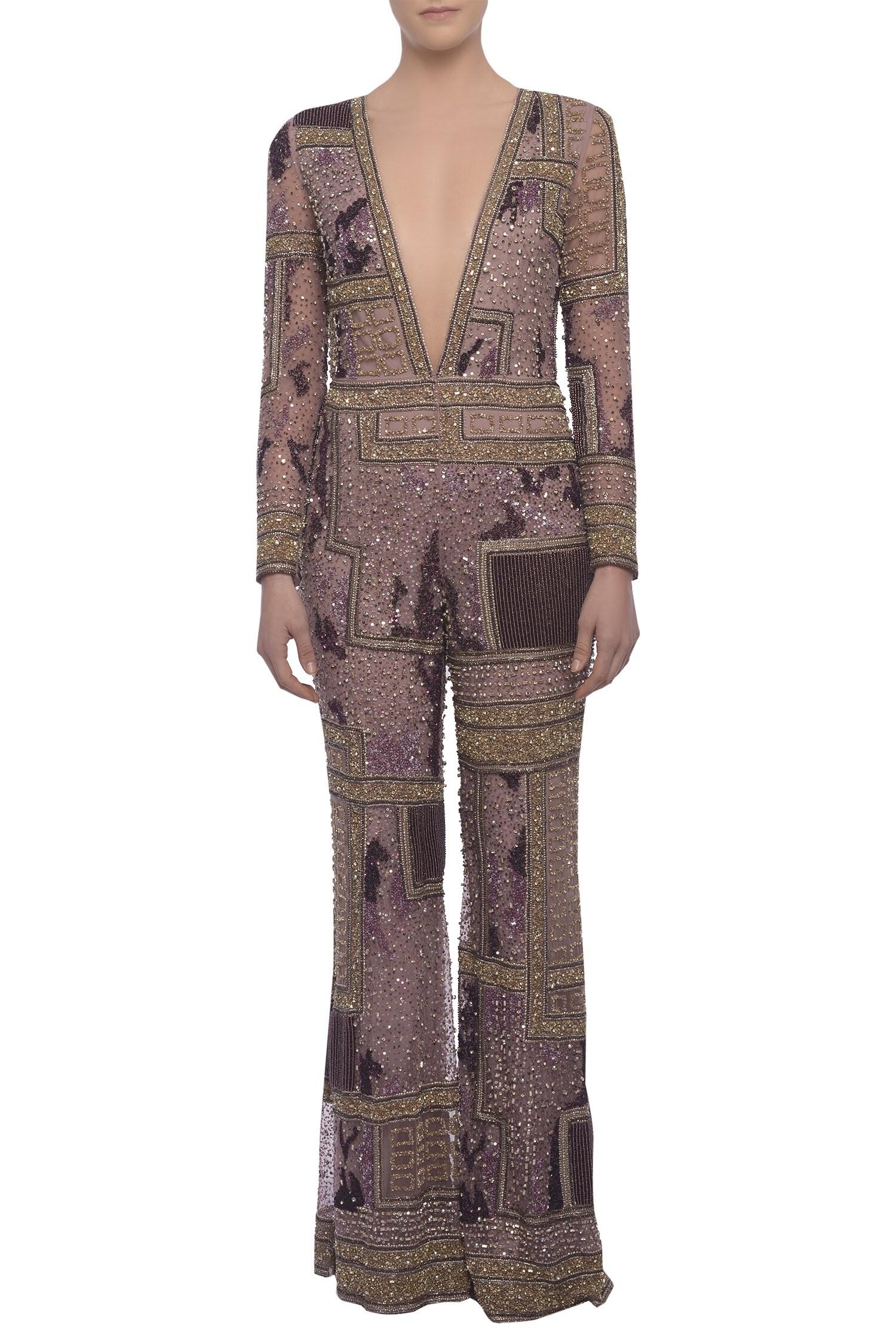 Buy Platinoir Pink Embellished Jumpsuit Online Aza Fashions