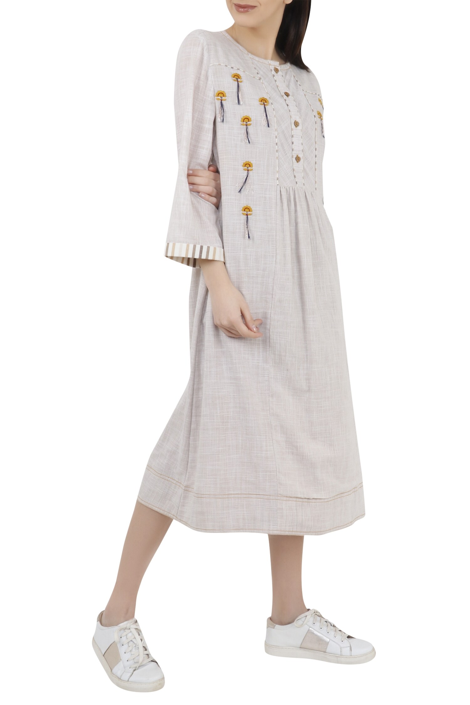 Buy Tassel Embroidered Dress by S & V Designs at Aza Fashions