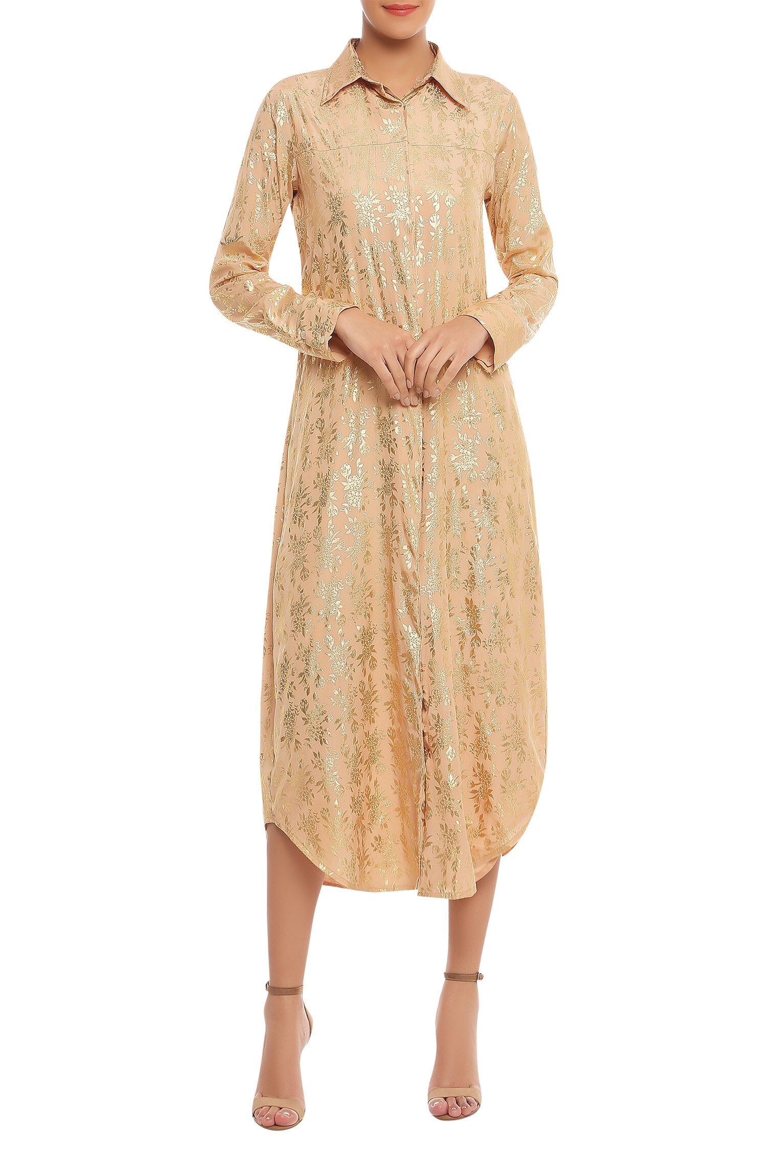Buy Masaba Gold Embroidered Shirt Dress Online Aza Fashions