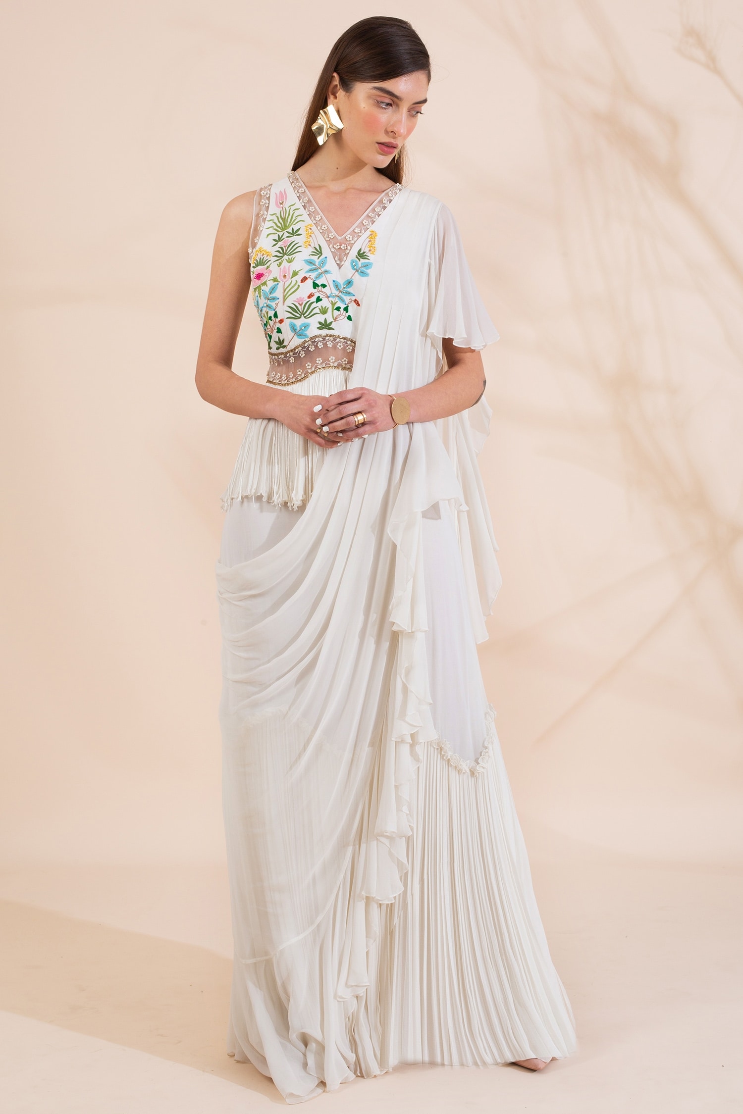 pre draped saree gown online