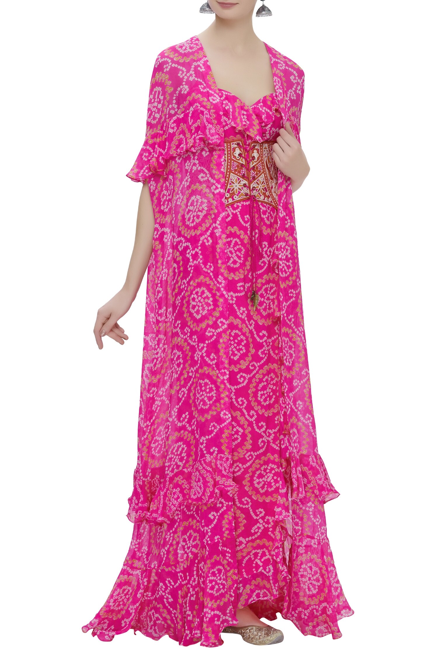 bandhani maxi dress