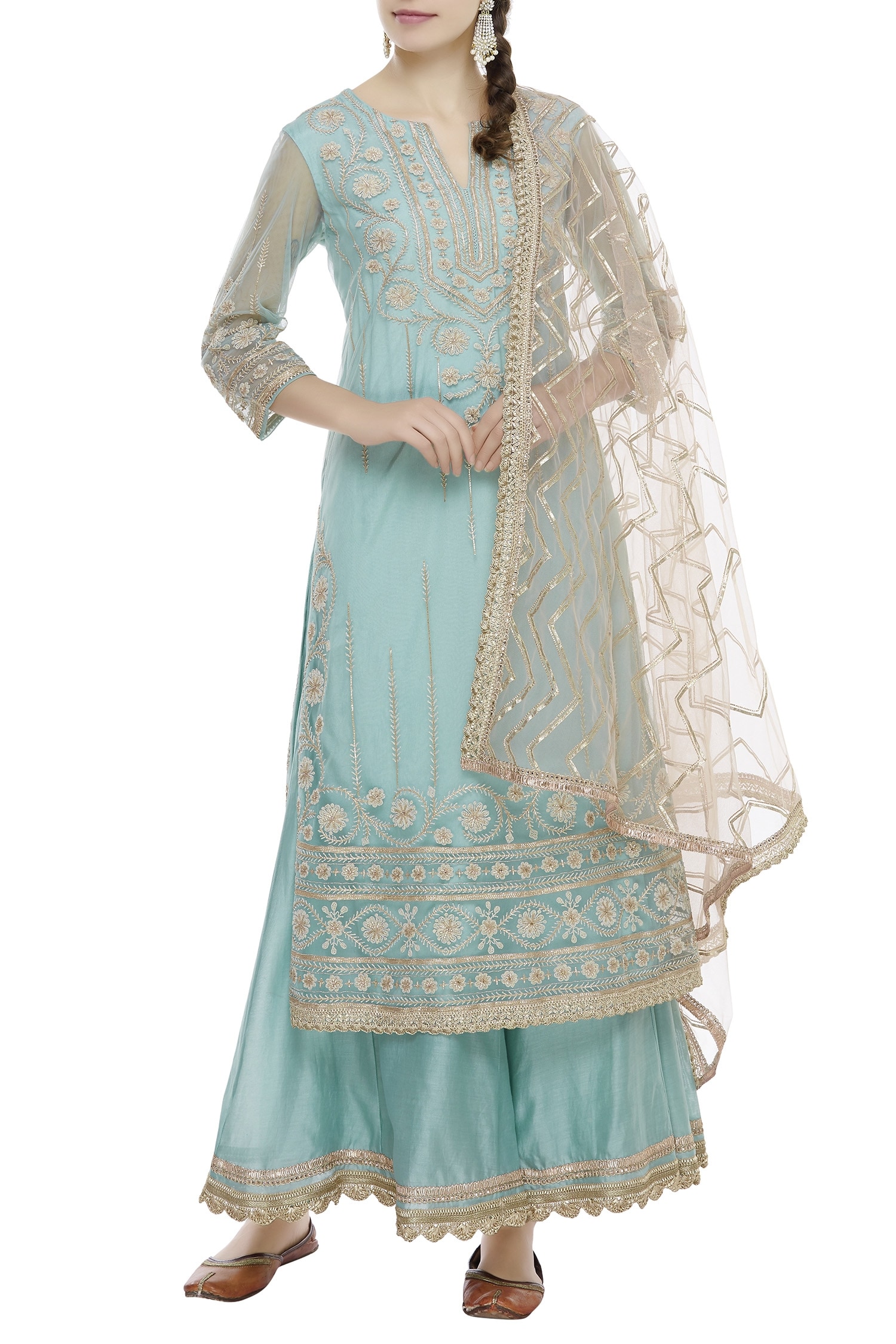 long kurti aur gharara