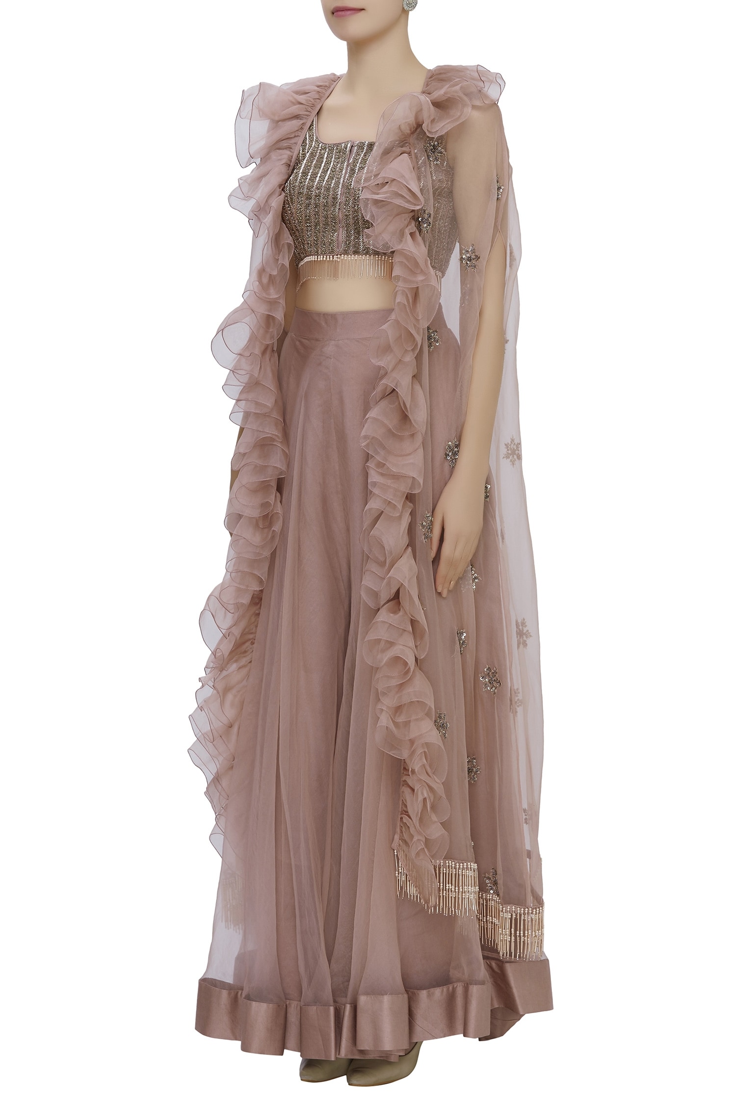 modern sharara with crop top