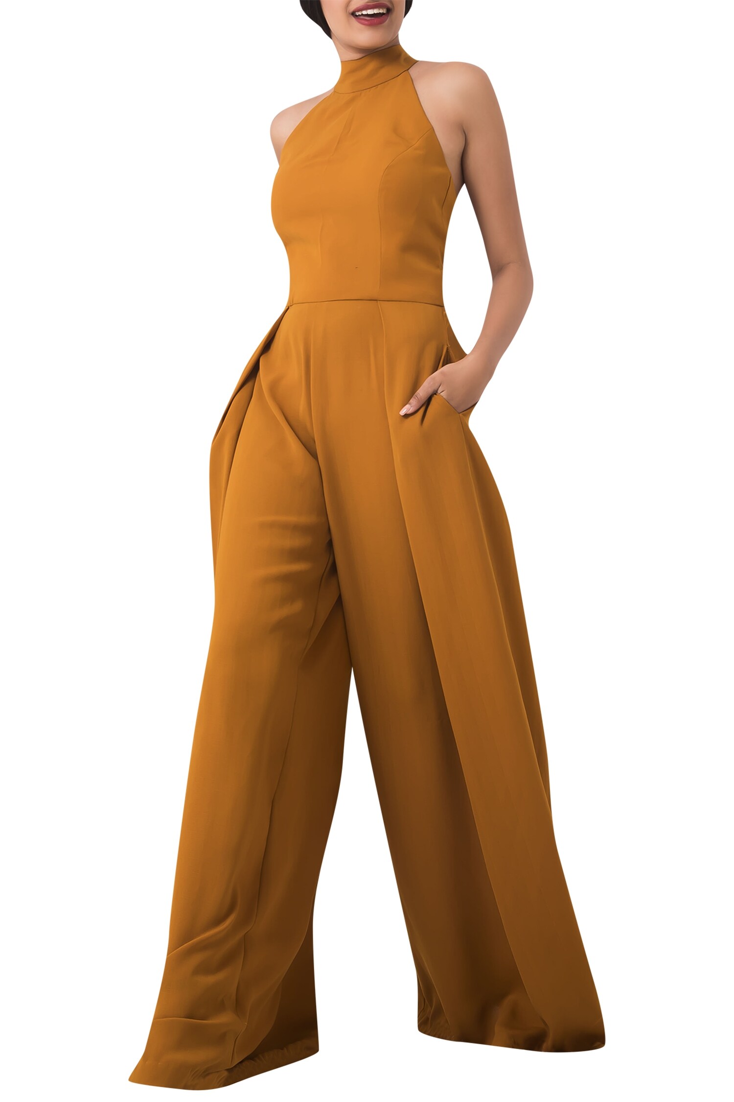 high collar jumpsuit