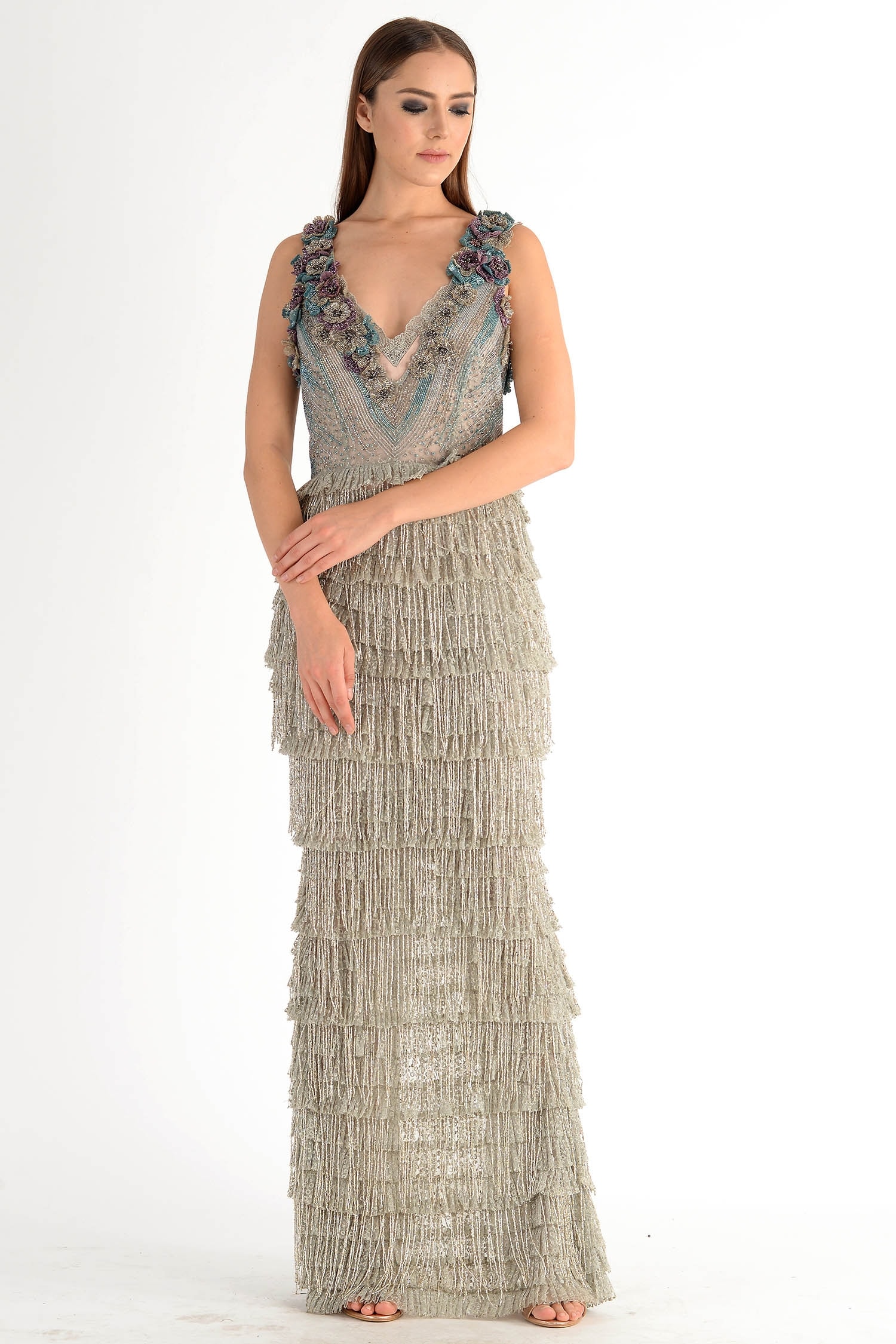 frill gown design