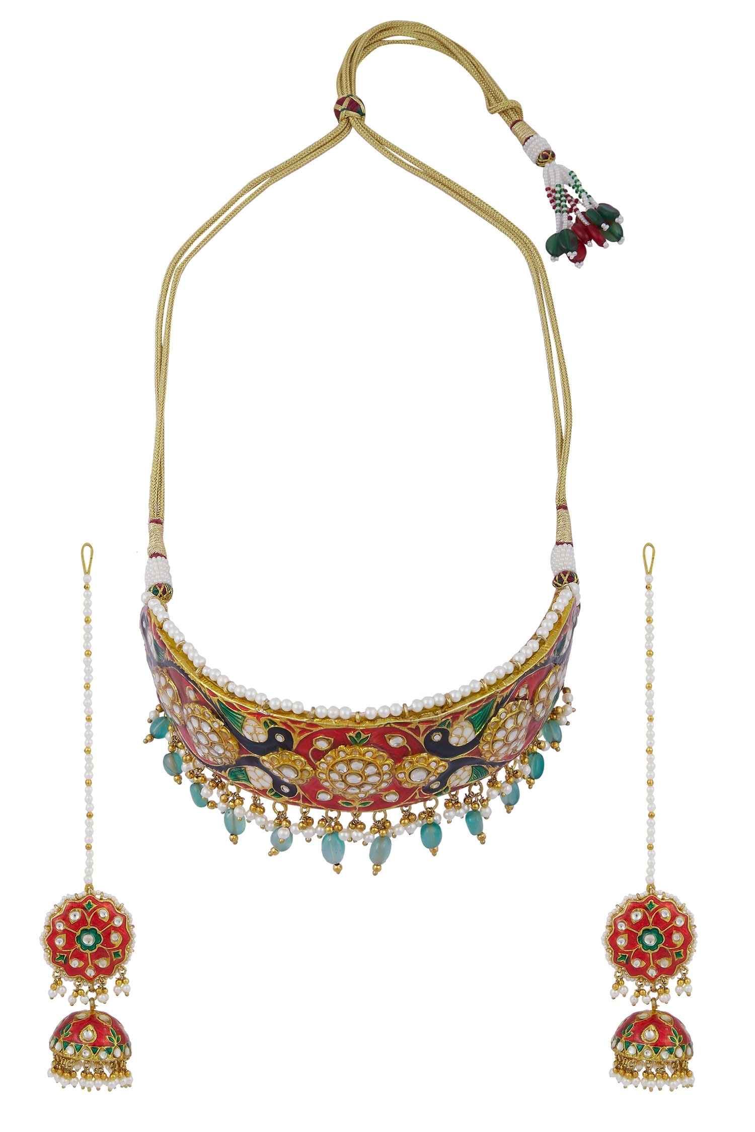 Buy Auraa Trends Kundan Choker Jewellery Set Online | Aza Fashions