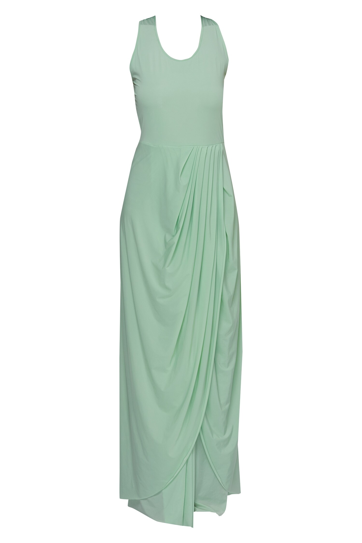 Buy Neha Gursahani Green Malai Lycra Draped Dress With Jacket Online ...