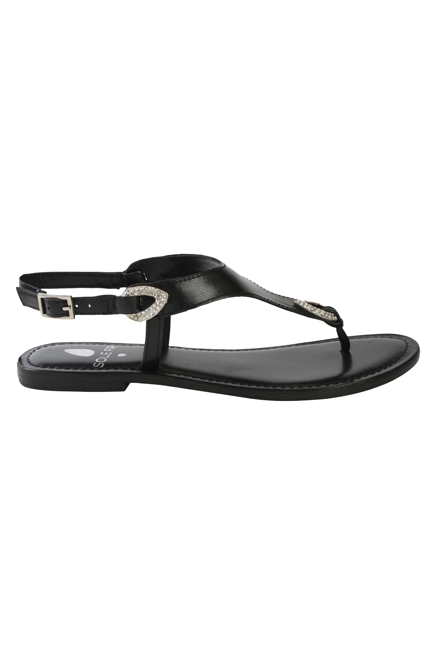 Buy Sole Fry Black Sling Back Flat Sandals Online | Aza Fashions