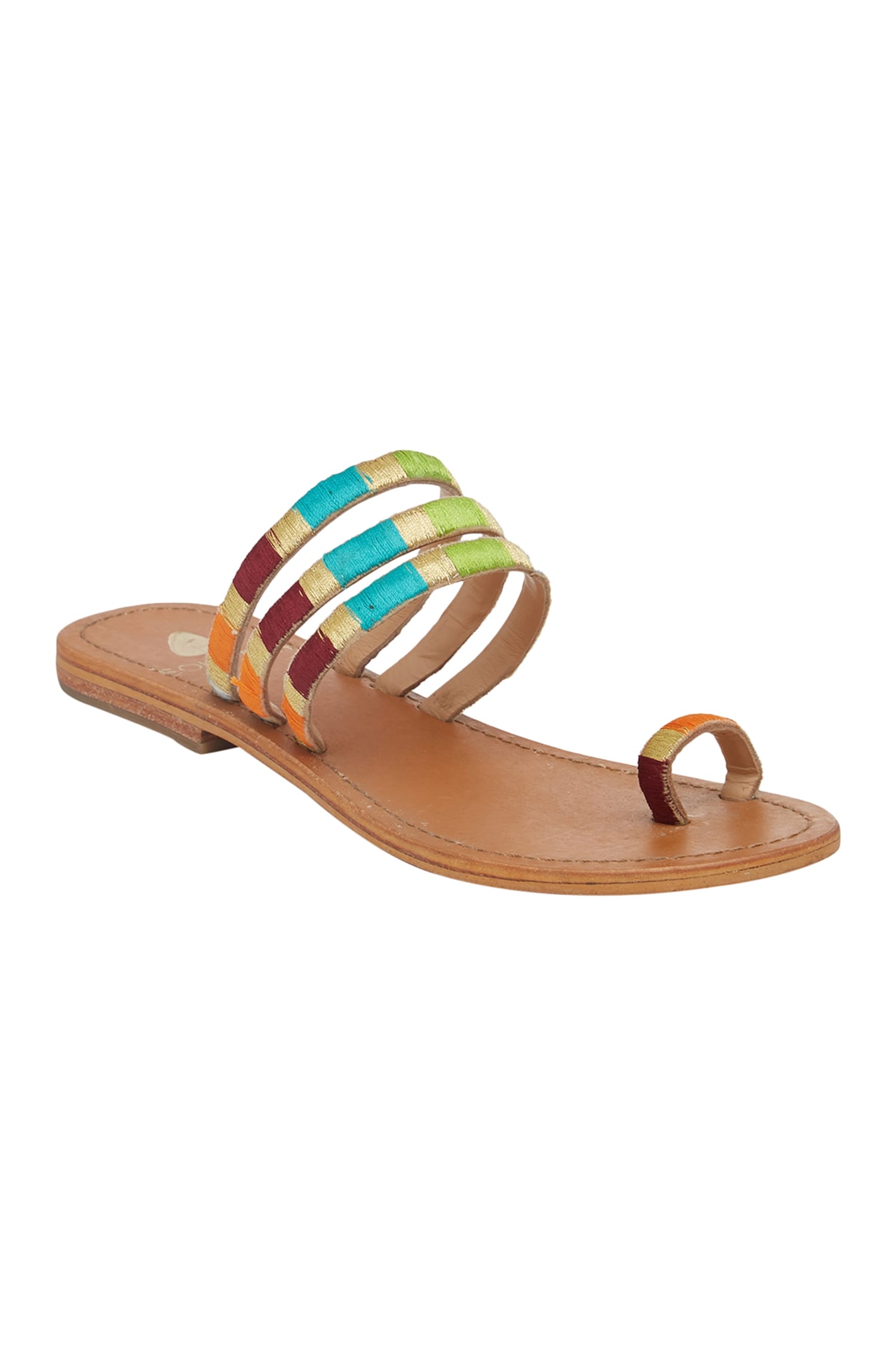 Buy Sole Fry Multi Color Textured Multi Strap Flat Sandals Online | Aza ...