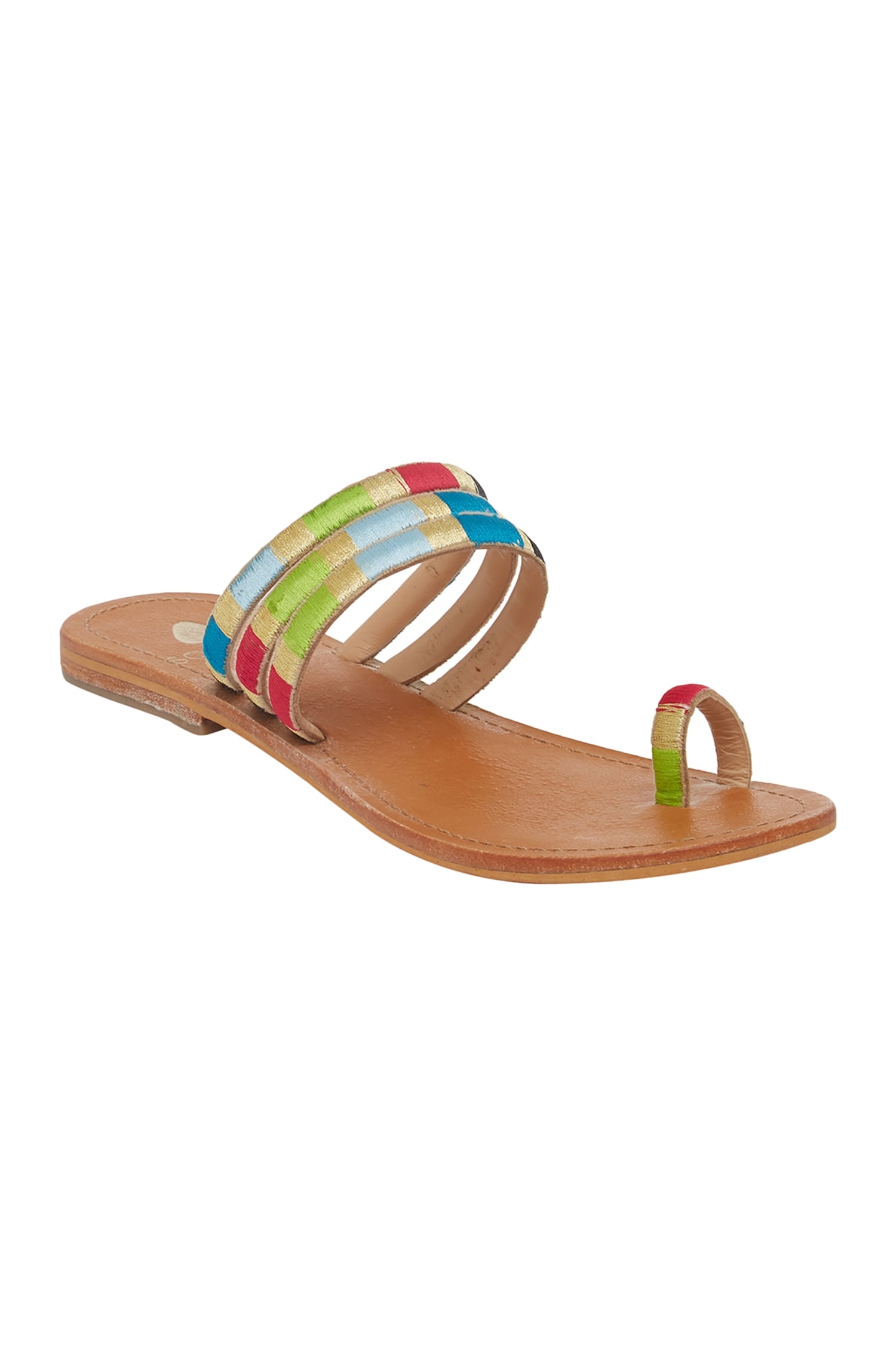 Buy Sole Fry Multi Color Textured Multi Strap Flat Sandals Online | Aza ...