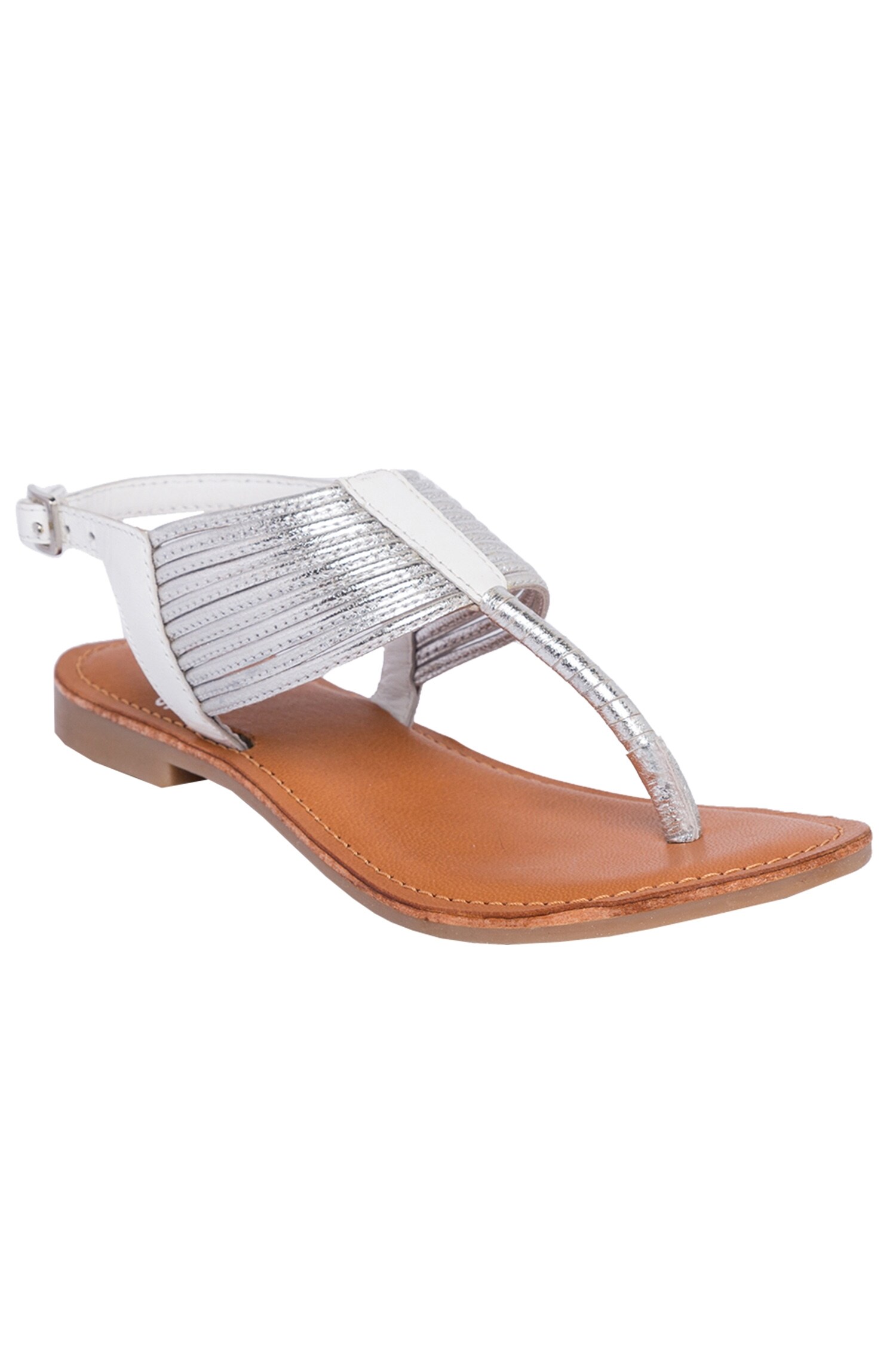 Buy Sole Fry White Sling Back Flat Sandals Online | Aza Fashions