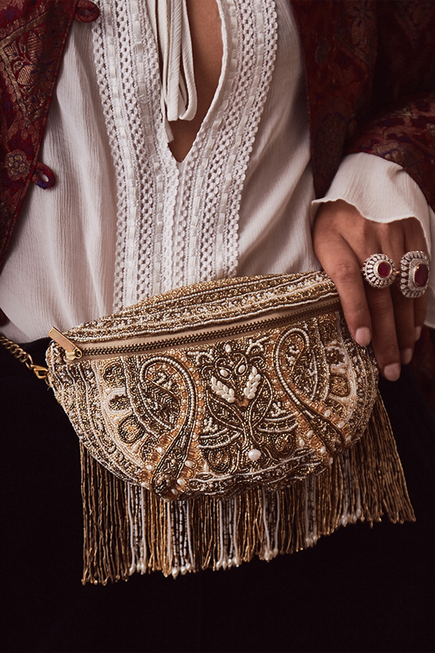 embellished fanny pack