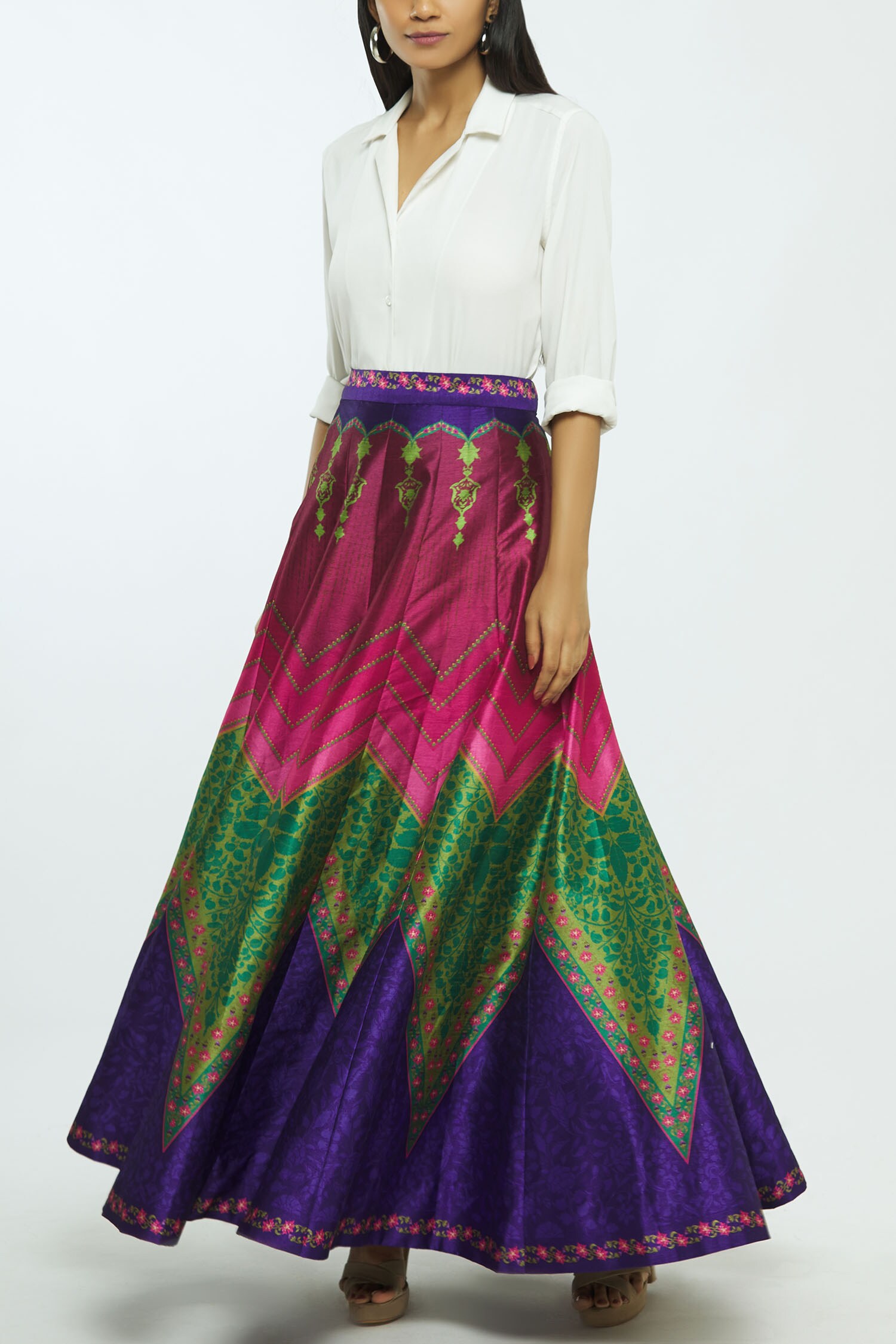 multi colour long skirt