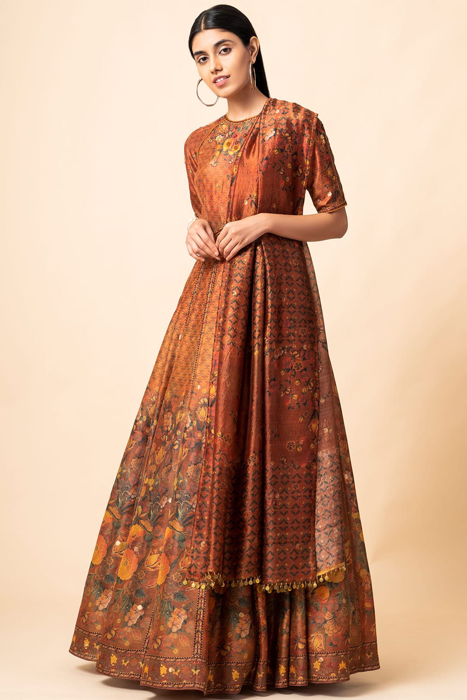 banarasi silk anarkali