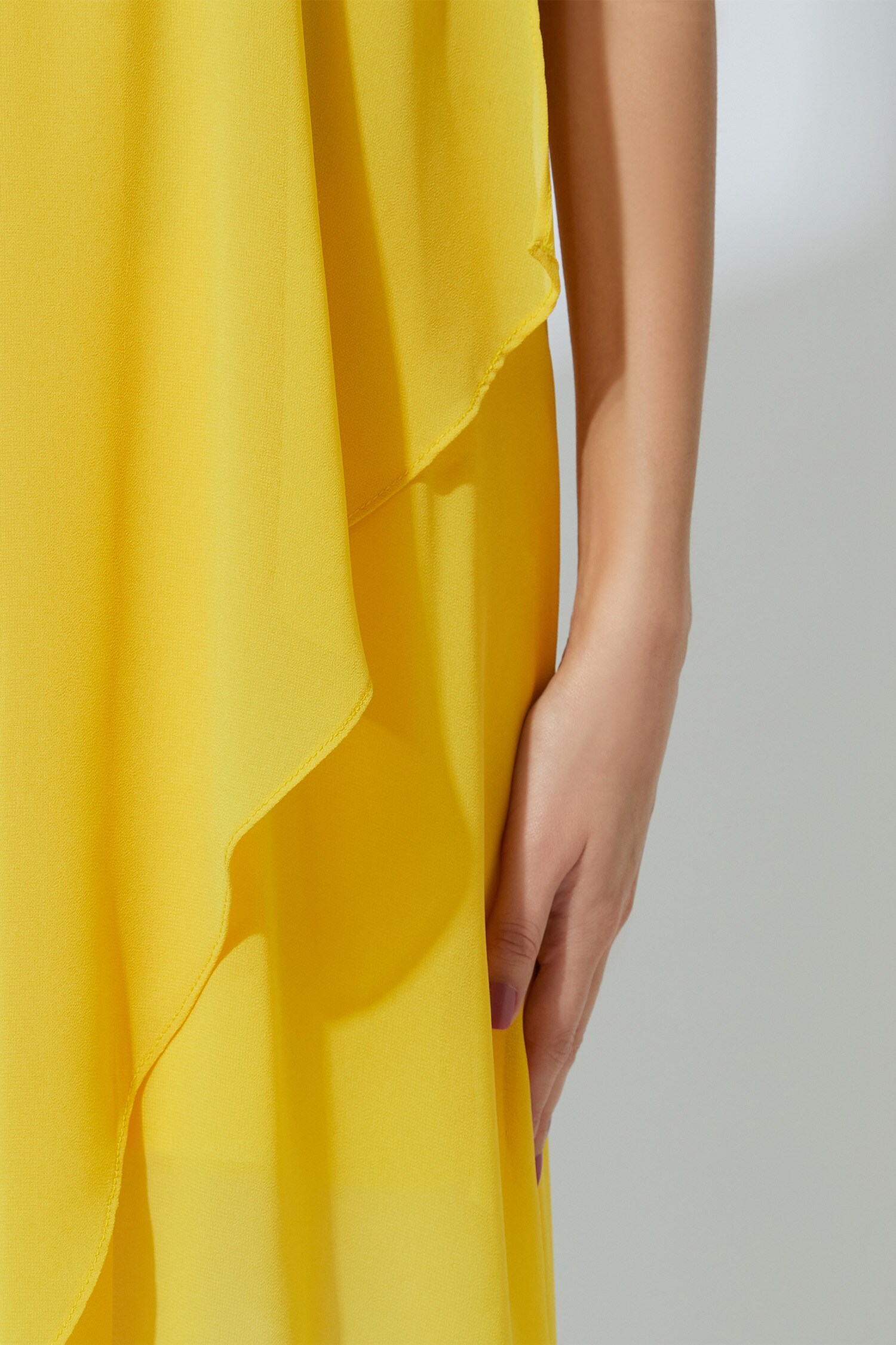 Buy Kommal Sood Yellow Georgette Asymmetric Tunic Online | Aza Fashions