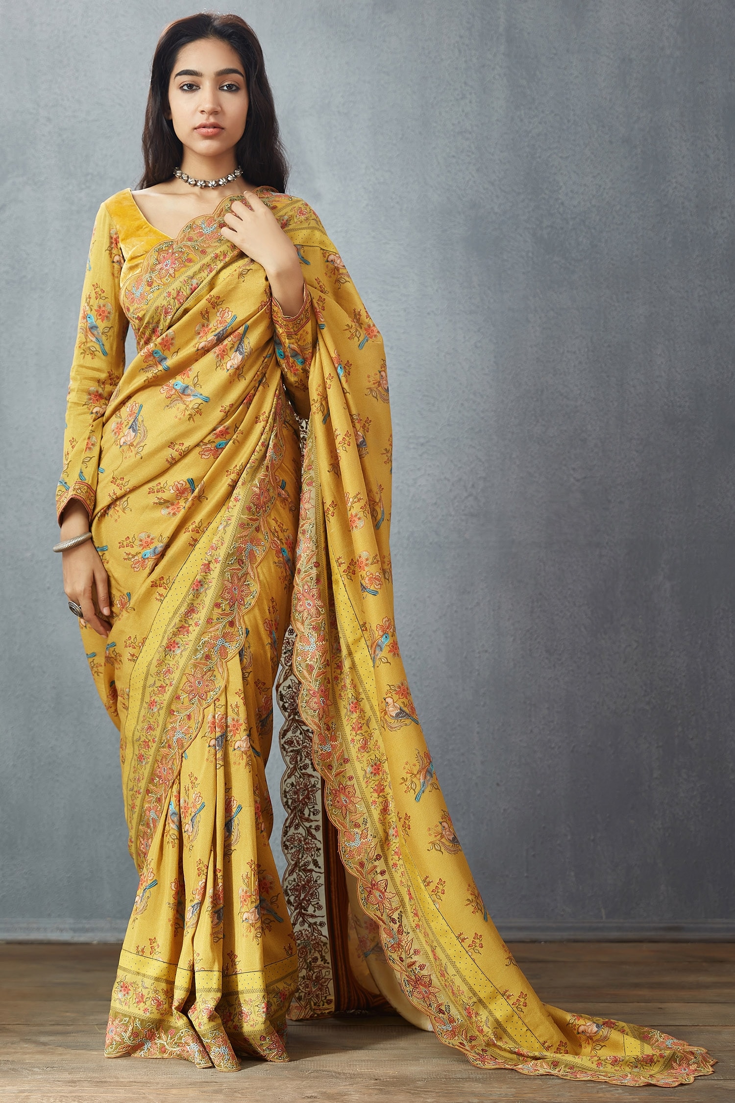 Buy Torani Yellow Handwoven Chanderi Saree Online | Aza Fashions