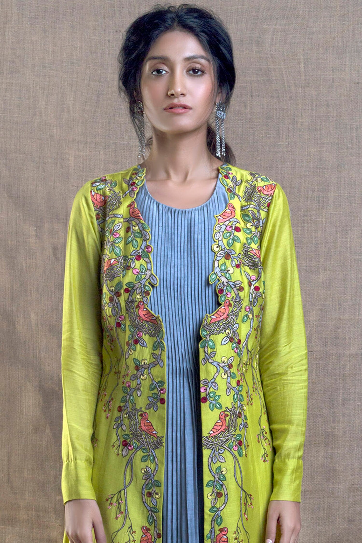 Embroidered Grey Long Jacket Dress, Full Sleeves at Rs 1500/piece in  Dehradun