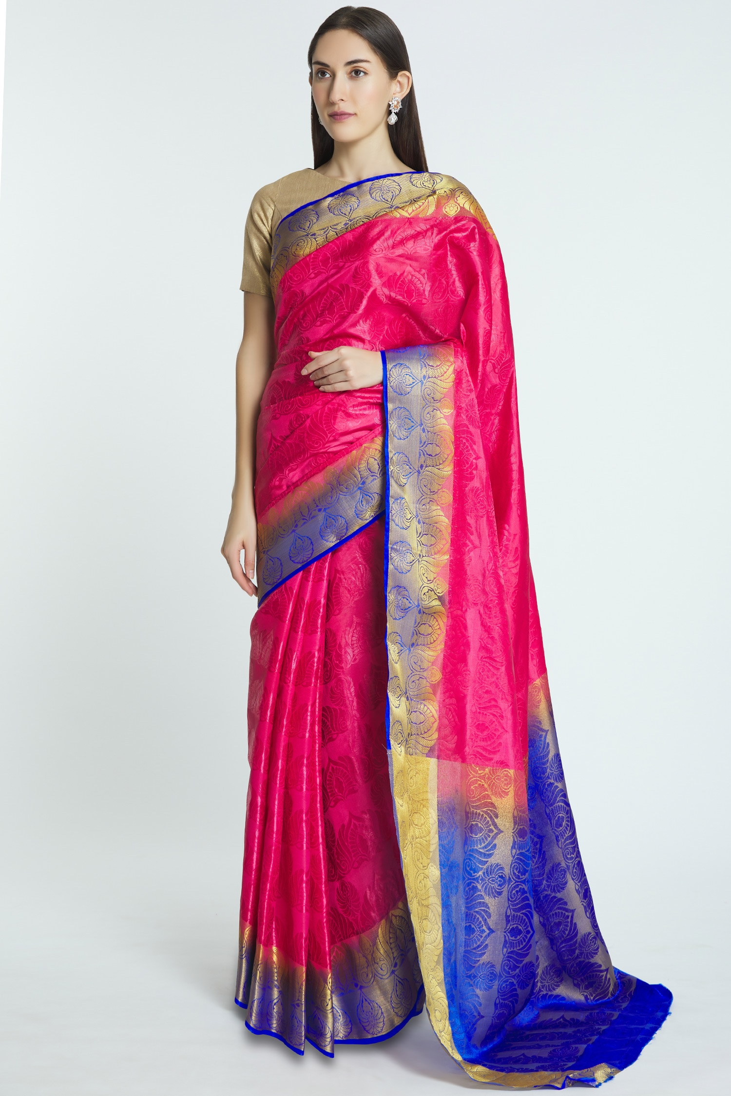 buy-naintara-bajaj-pink-silk-saree-with-running-blouse-fabric-online