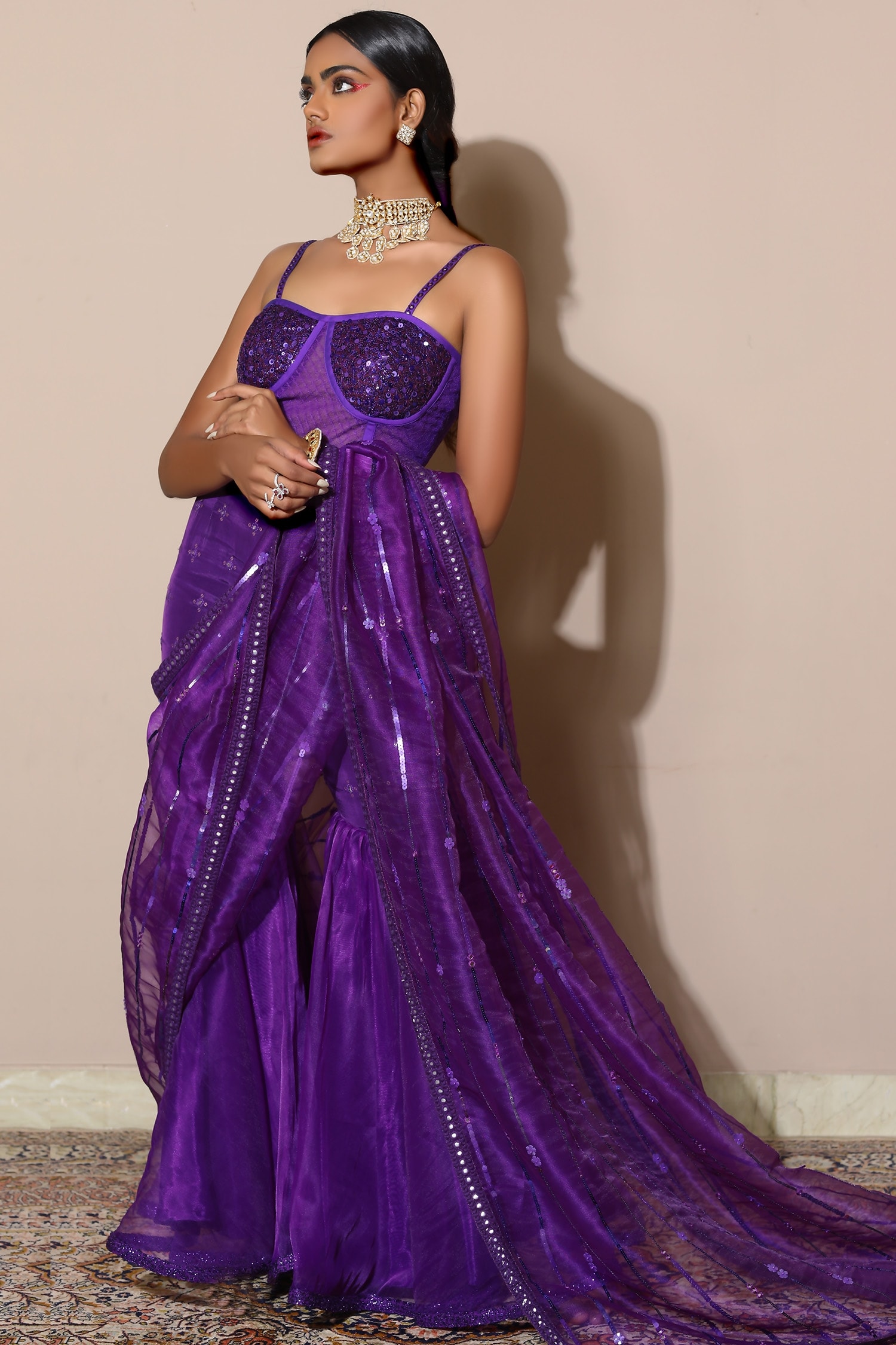 saree sharara design