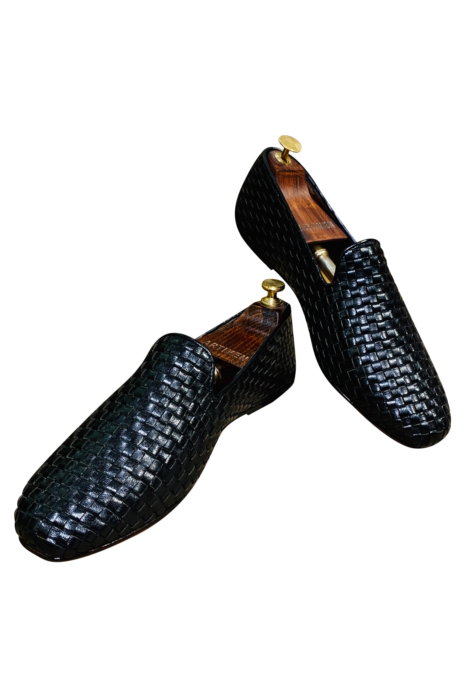 Buy Black Woven Loafers For Men by Artimen Online at Aza Fashions.