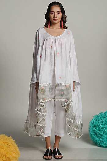 Kaveri Pima Satin Brown Kurta Set
