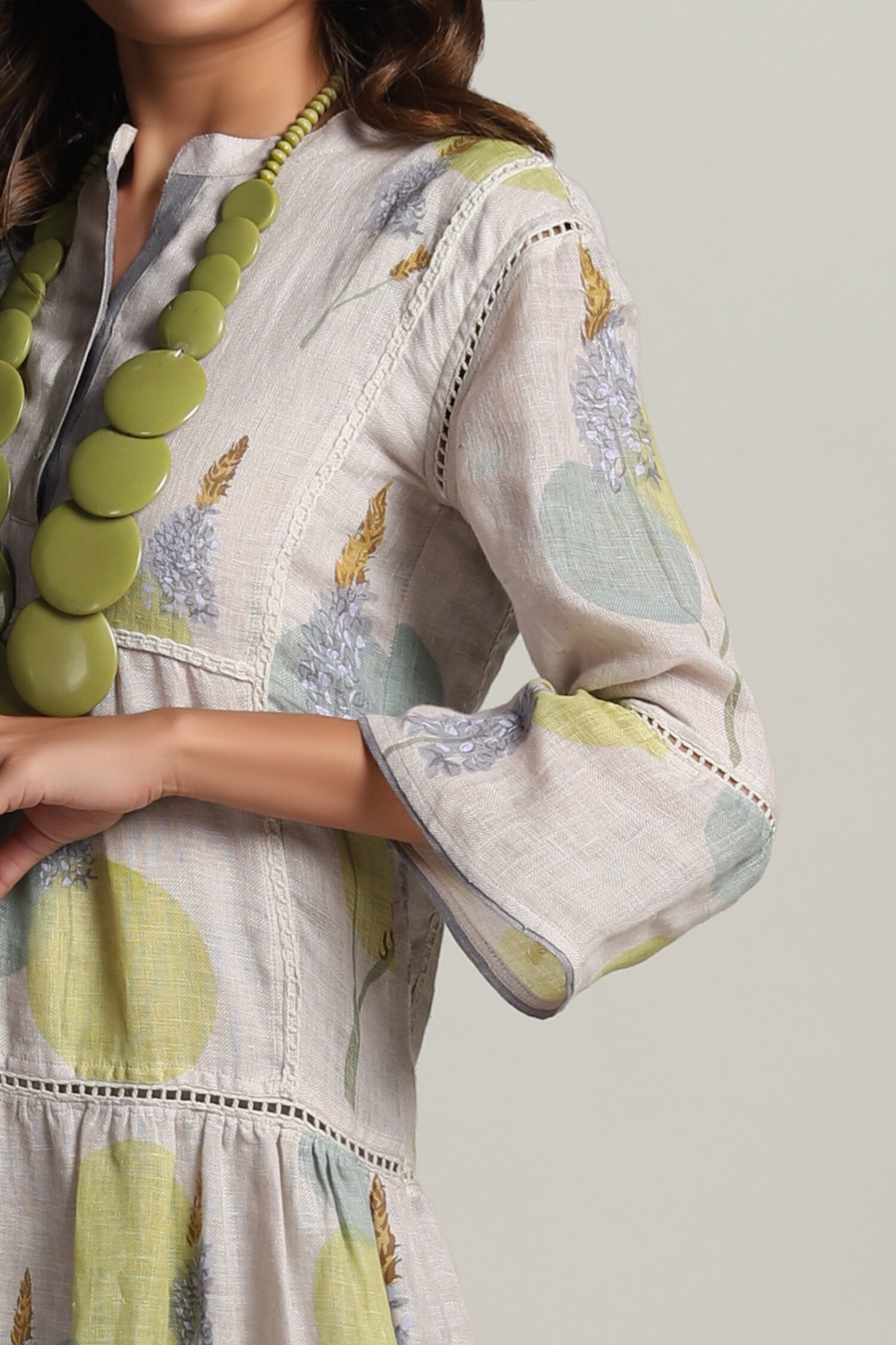 Buy Kaveri Grey Linen Midi Dress Online Aza Fashions