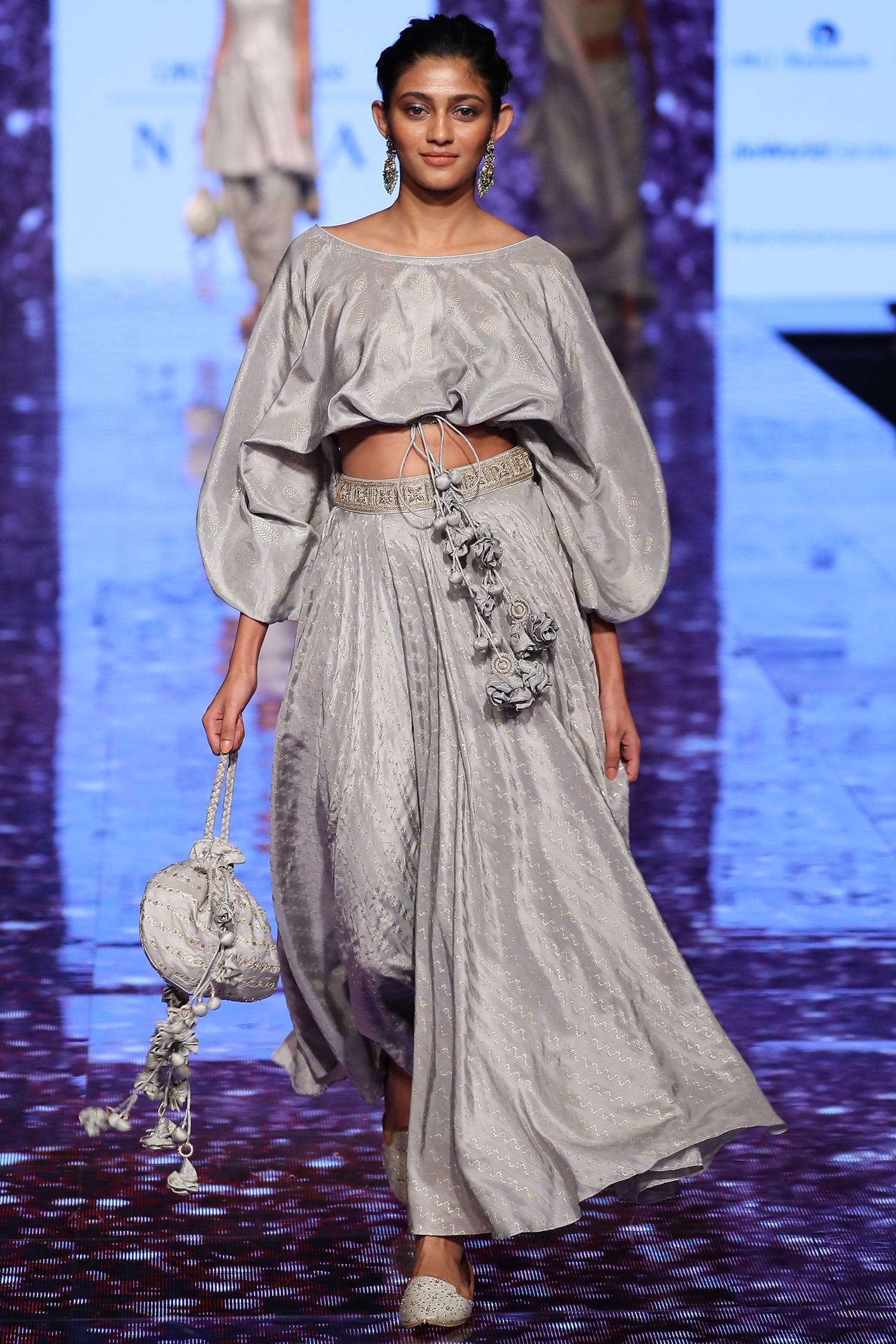 Buy Embellished Silk Satin Skirt Set By Punit Balana At