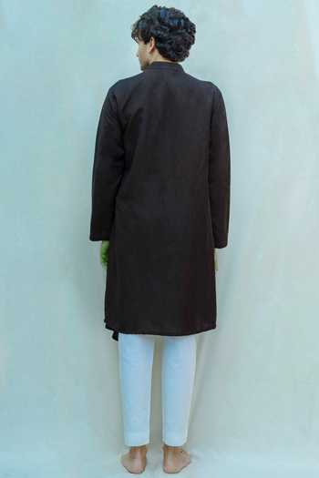 The Flush Femme Linen Kurta Set - Black