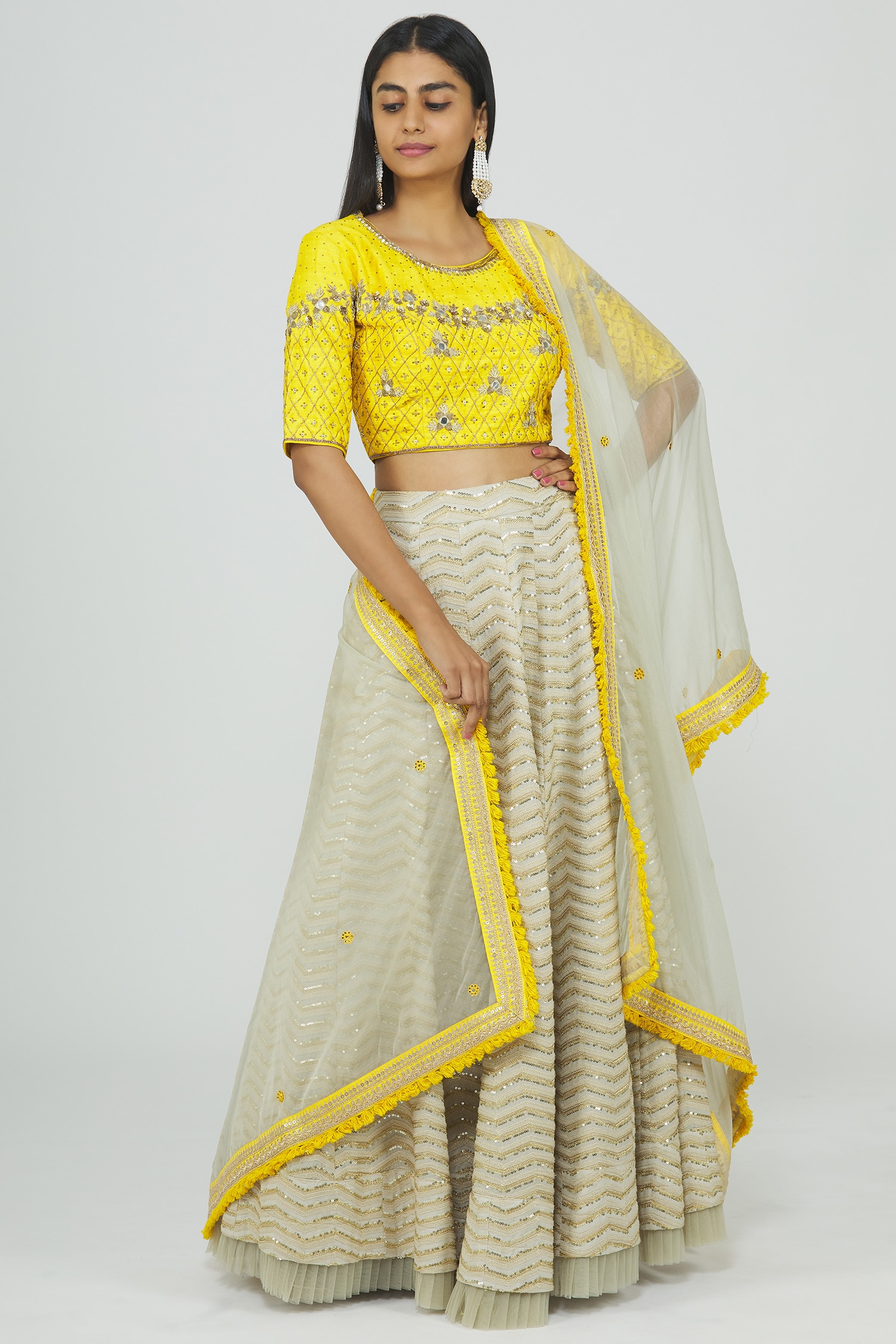 lehenga with frock kurti
