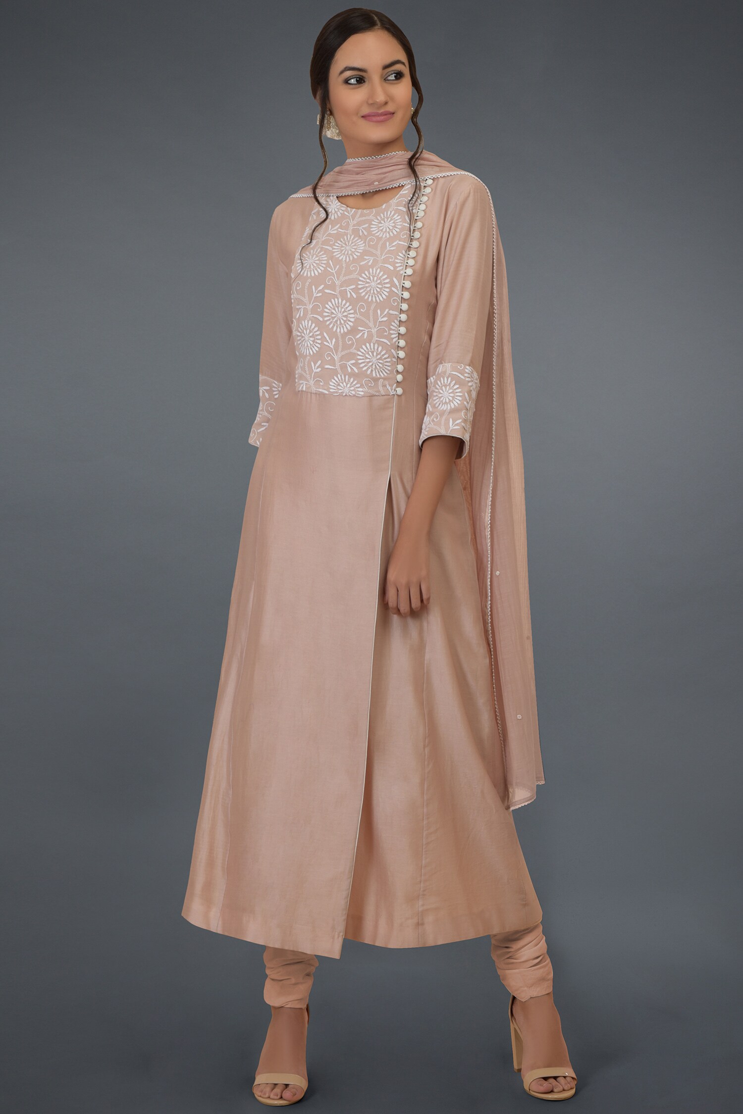 chikankari flared kurta